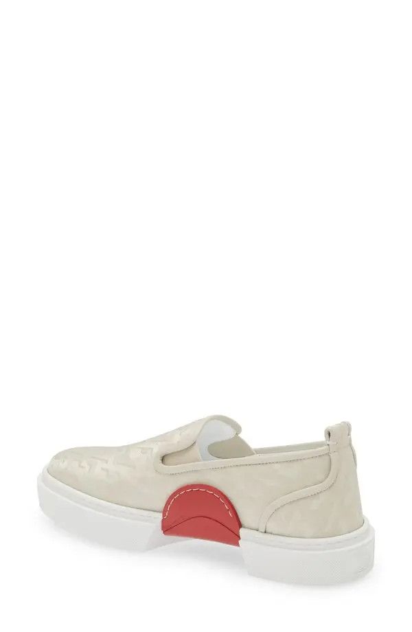 Christian Louboutin o1bcso1str1024 Adolon Boat Flat in Beige Size US 10 / EU 43 - 3 Thumbnail