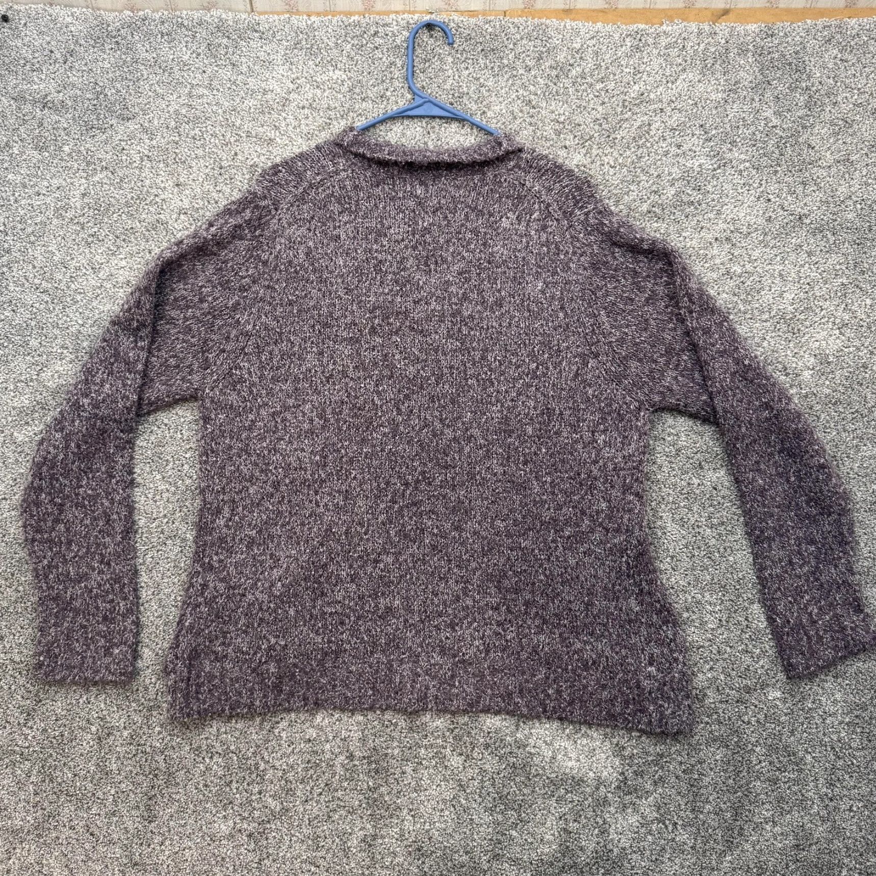 Vintage Modern Soul Cardigan Sweater Medium Purple Boucle Knit Open Layering Lagenlook Size M / US 6-8 / IT 42-44 - 7 Thumbnail