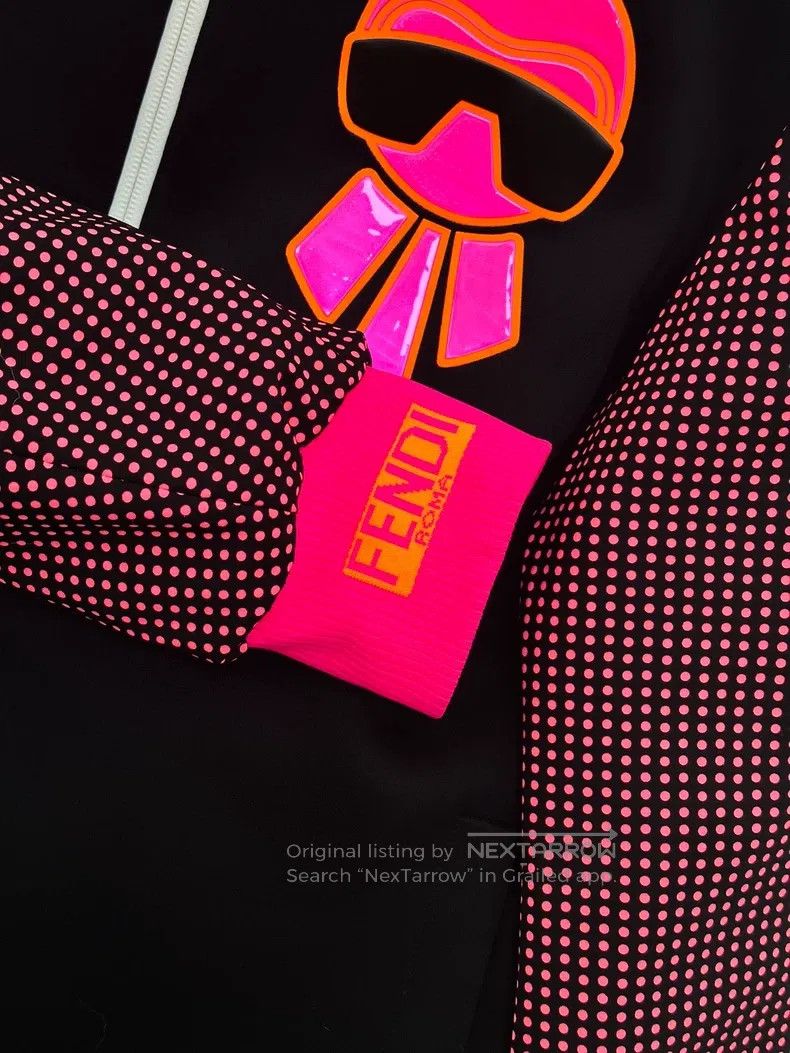 Fendi Fendi Black and fluorescent pink cartoon patterned cotton Size XS / US 0-2 / IT 36-38 - 4 Thumbnail