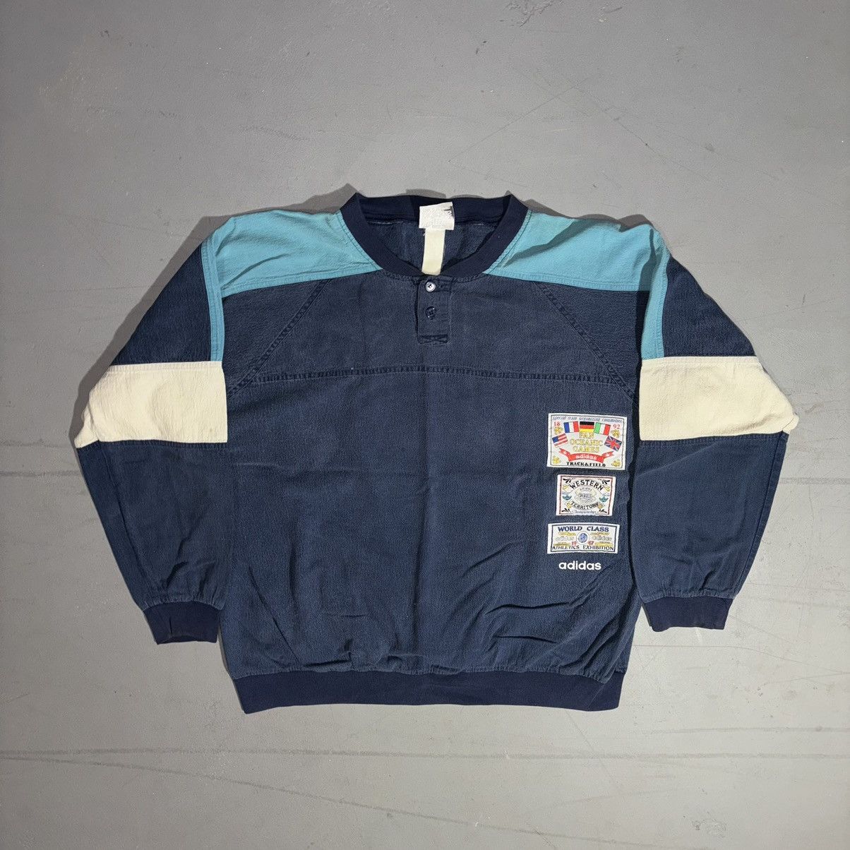 Vintage Adidas Colorblock Pullover Crewneck Sweatshirt Top