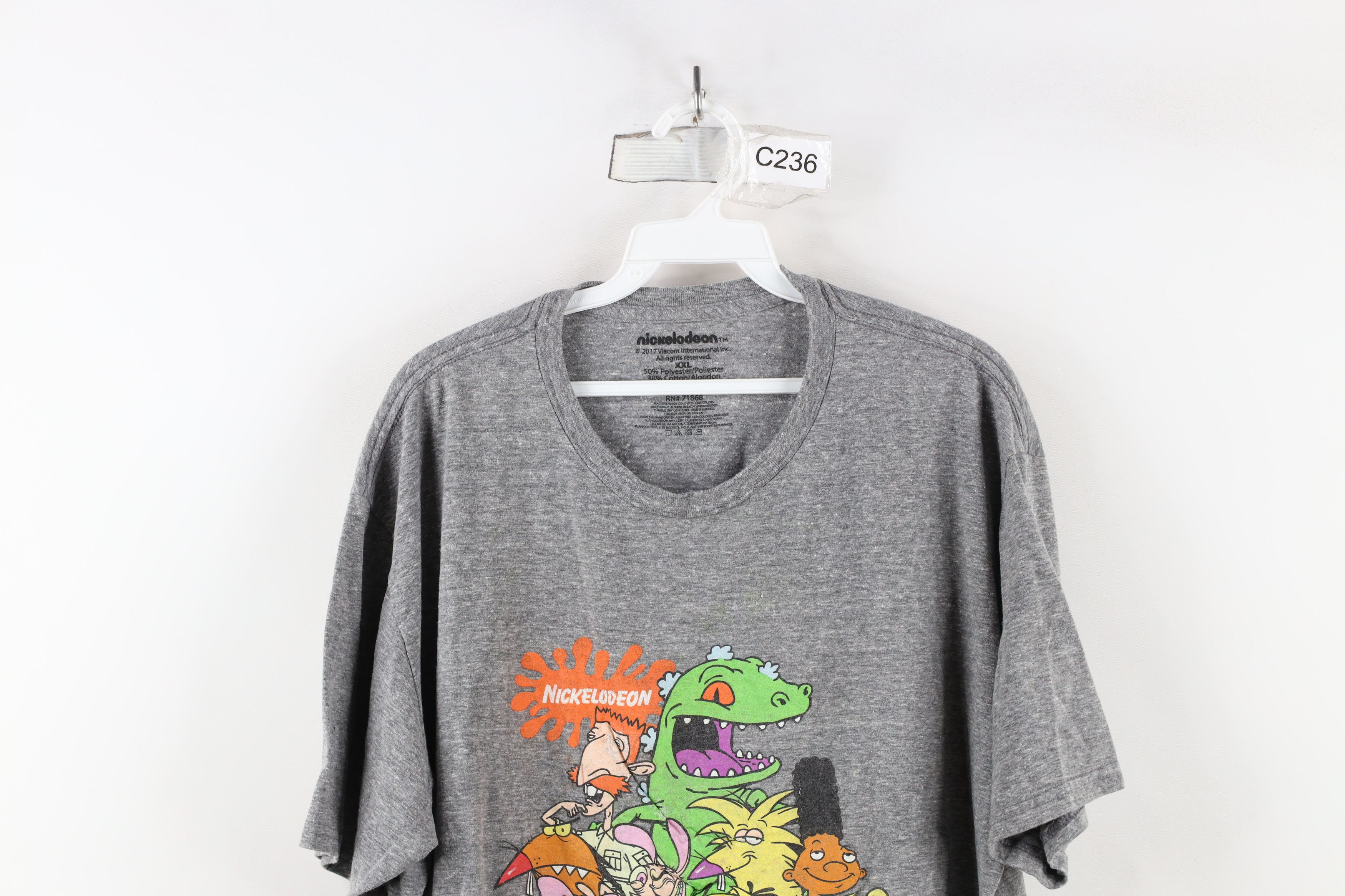 Vintage Y2K Retro Nickelodeon Cartoons Jersey Knit T-Shirt Gray Size US XXL / EU 58 / 5 - 2 Thumbnail