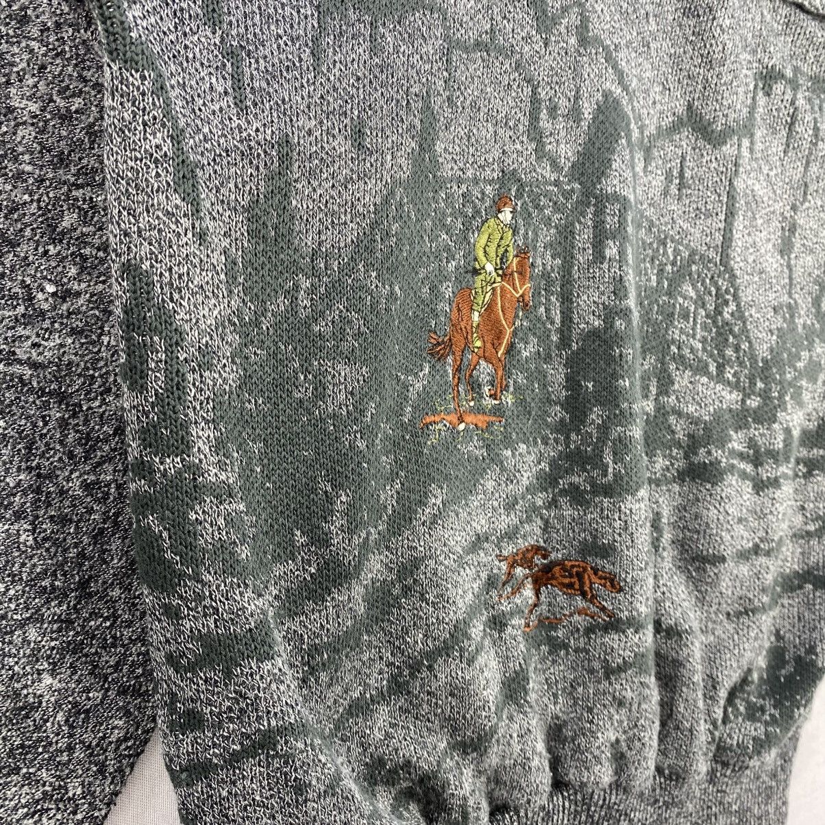 Japanese Brand Vintage Wood Country Knit Sweater | Cowboy Mountain Scene Size US M / EU 48-50 / 2 - 8 Thumbnail