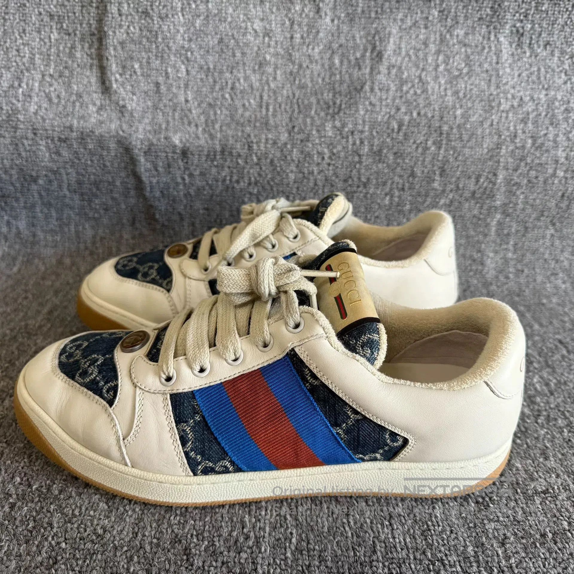 Gucci Denim Blue Dirty Shoes Size 40.