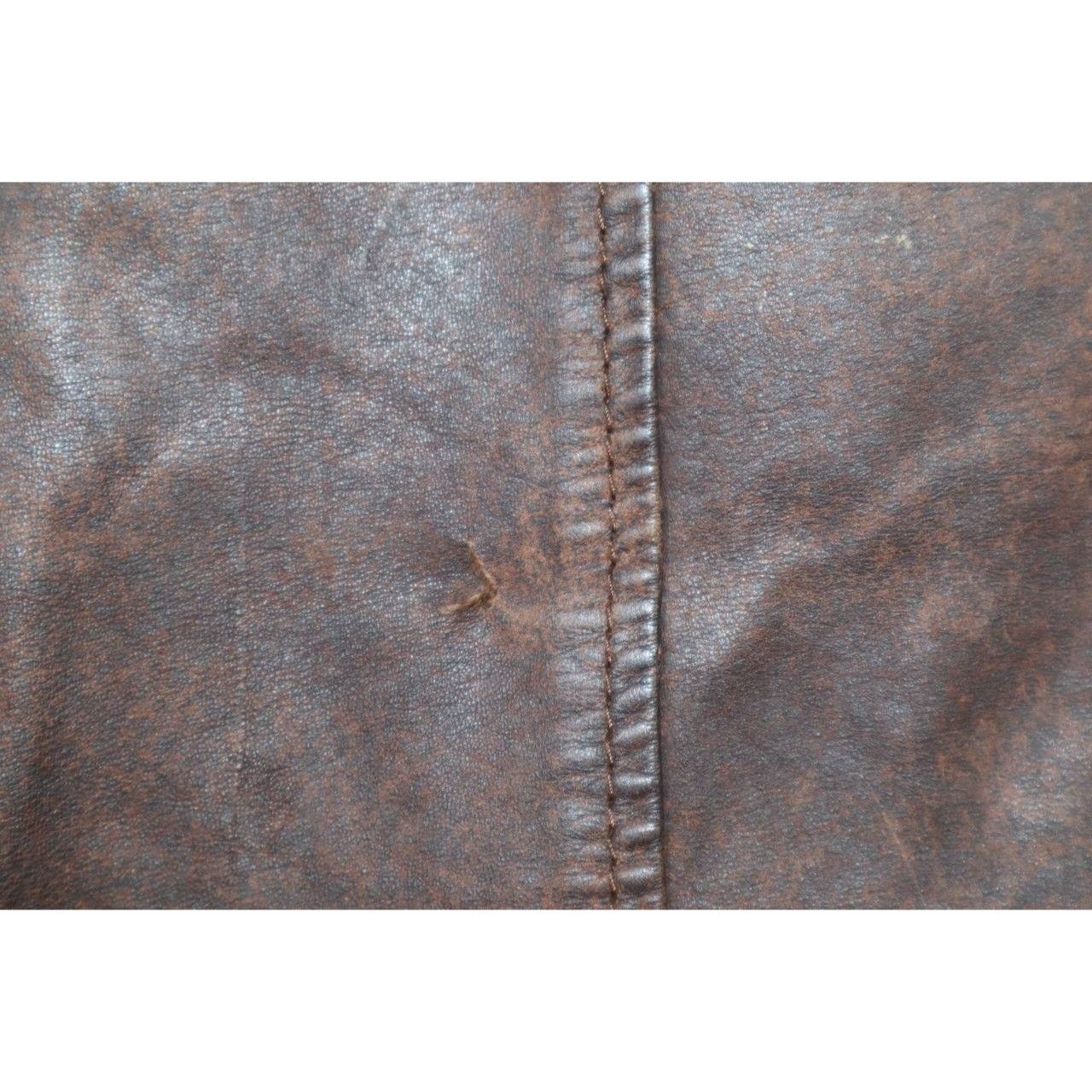 Vintage Vtg 70s Raffaelo Brown Leather Flight Bomber Jacket Sz 46 Size US L / EU 52-54 / 3 - 19 Thumbnail