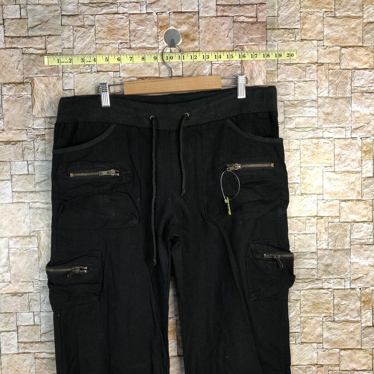 Japanese Brand Hucom Black Multipocket Cropped Pants #A378 Size 31" - 2 Thumbnail
