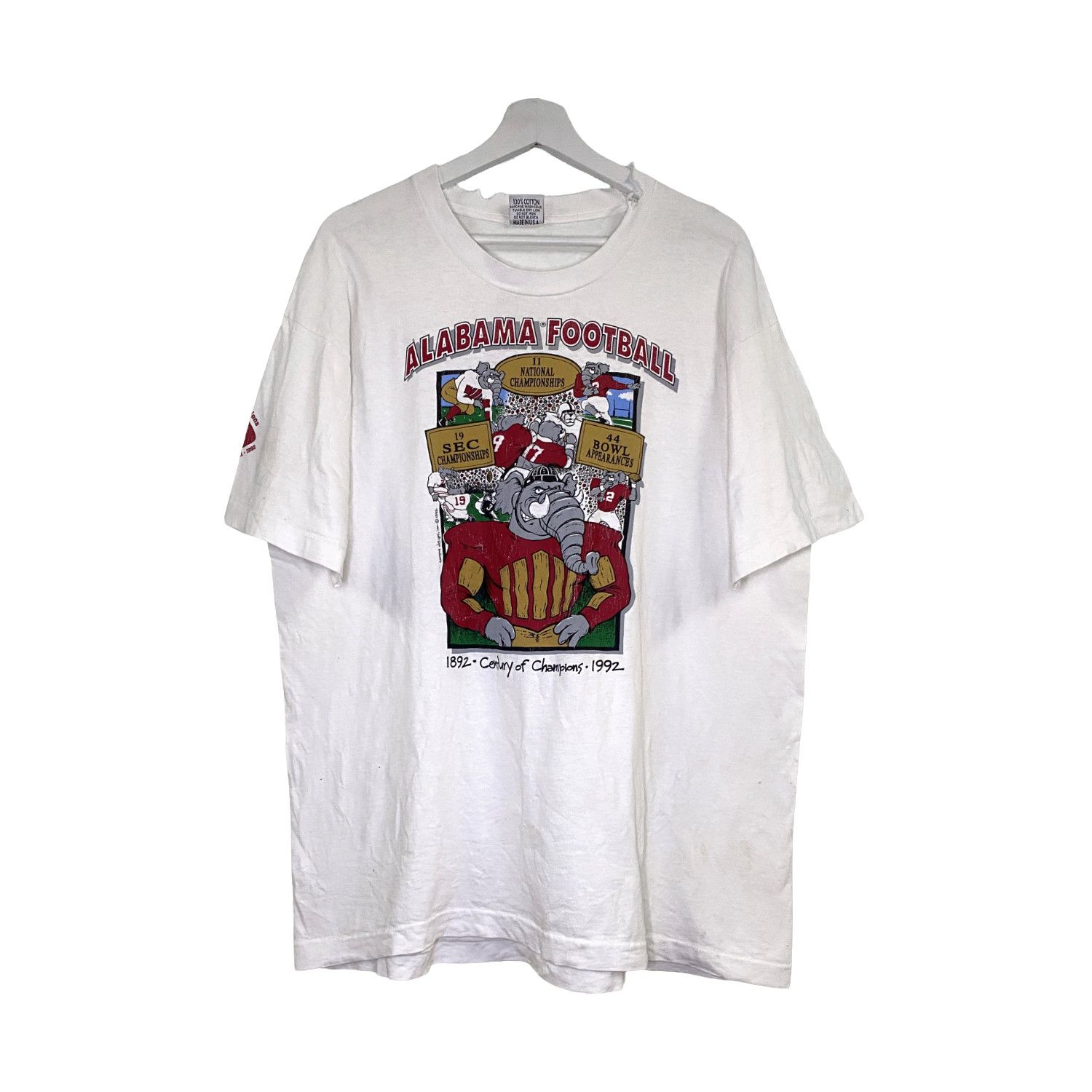 Vintage 1992 Alabama Crimson Tide Century of Champions Vintage Tee Size US XL / EU 56 / 4 - 1 Thumbnail