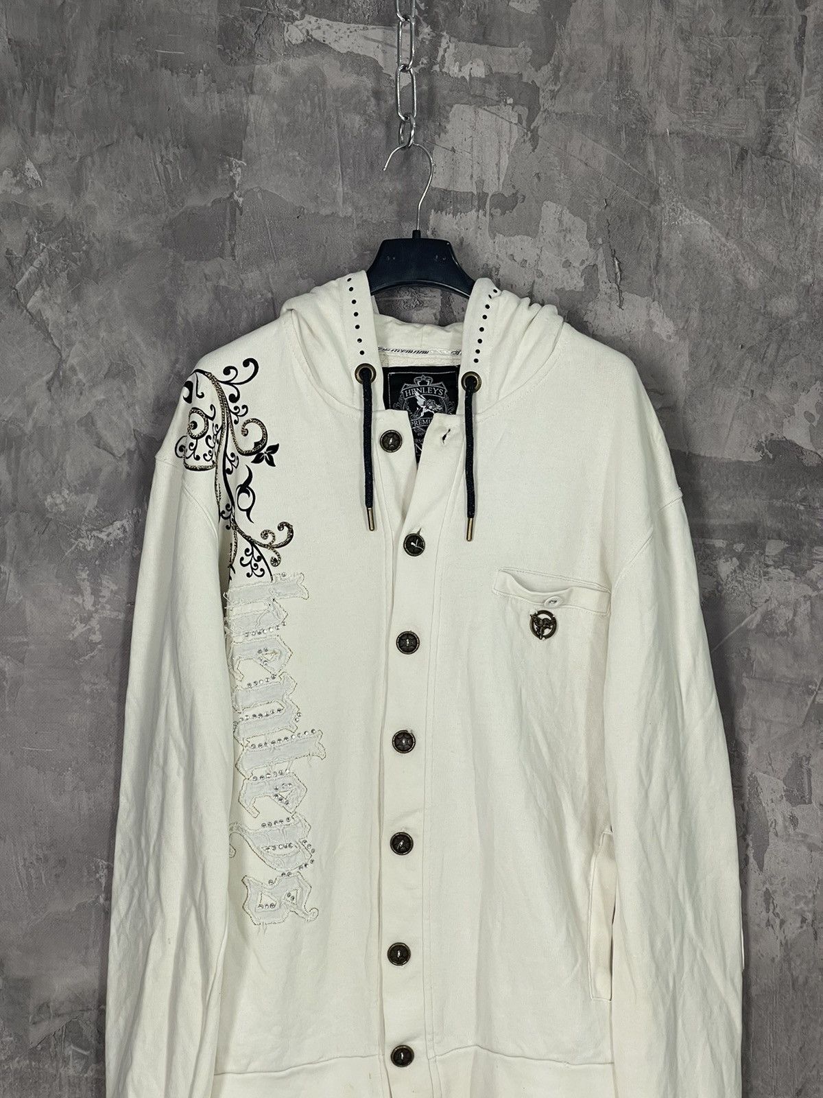 Affliction × Ecko Unltd. × JNCO Vintage Y2K Jnco Styled Crazy Flames Skull Design Hoodie Size US L / EU 52-54 / 3 - 3 Thumbnail