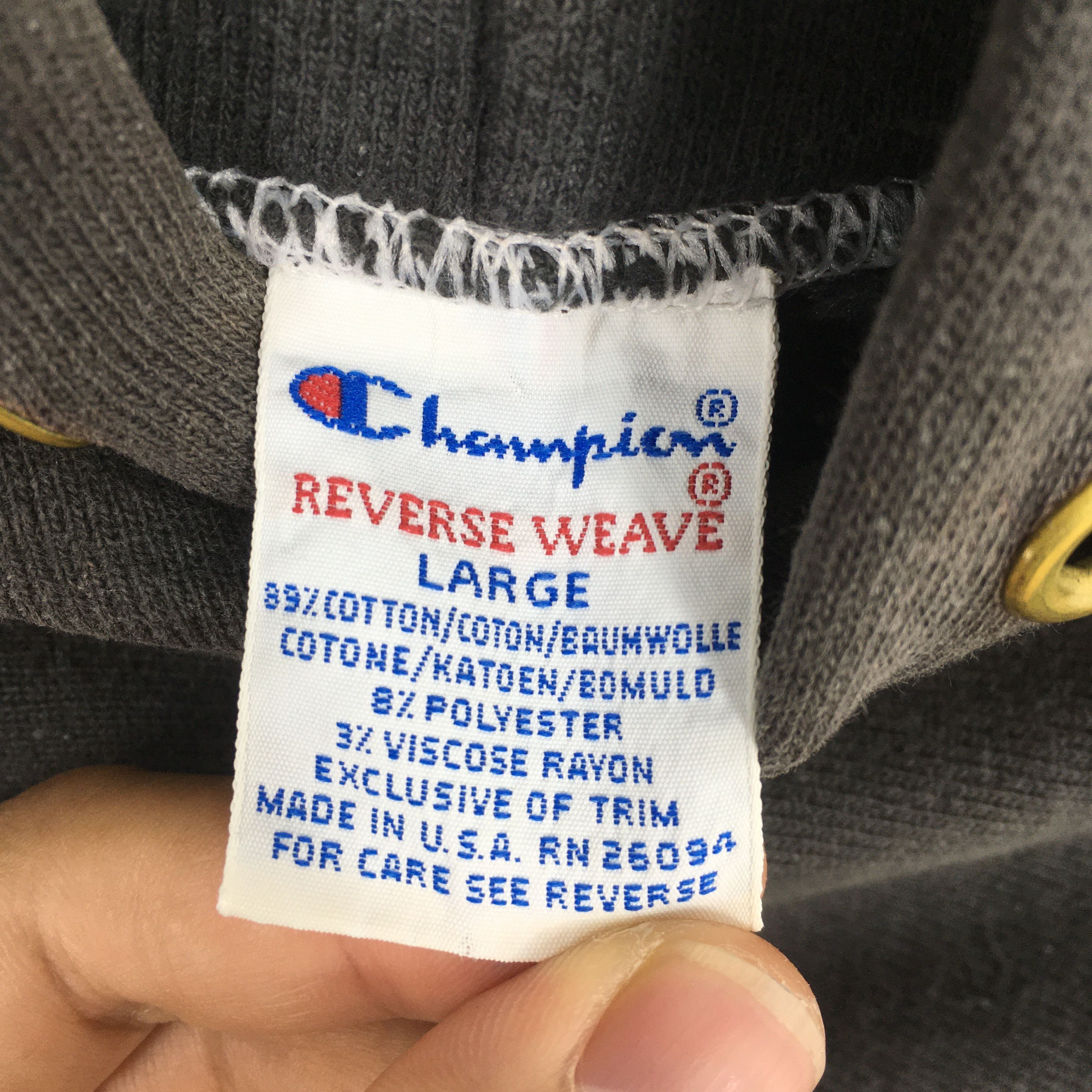 Champion × Vintage Vintage Champion Reverse Weave Black Hoodie Sweatshirt Large Size US L / EU 52-54 / 3 - 5 Thumbnail