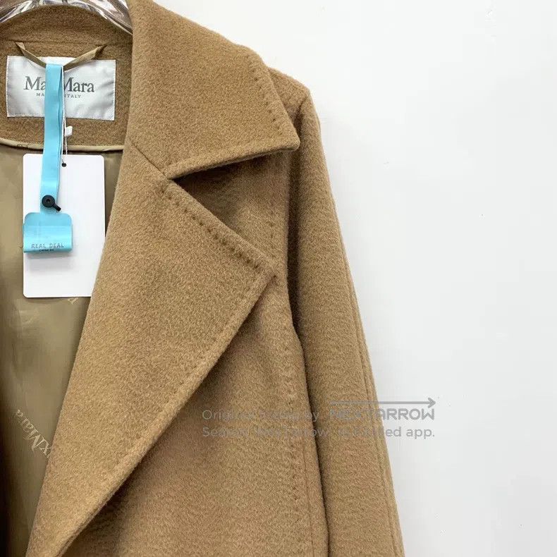 Max Mara Max Mara Brown Camel Hair Collar Long Sleeve Belted Coat Size L / US 10 / IT 46 - 3 Thumbnail