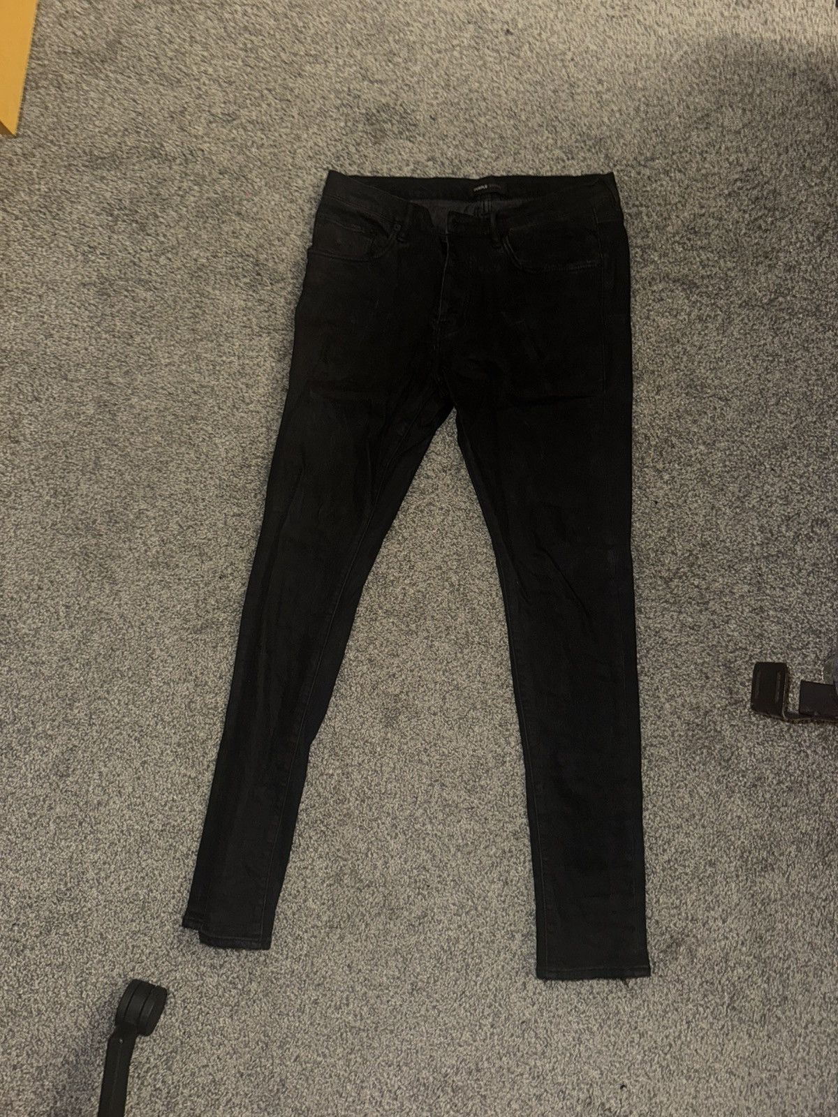 Purple Brand Resin Coated Skinny Jeans Size US 33 - 1 Thumbnail
