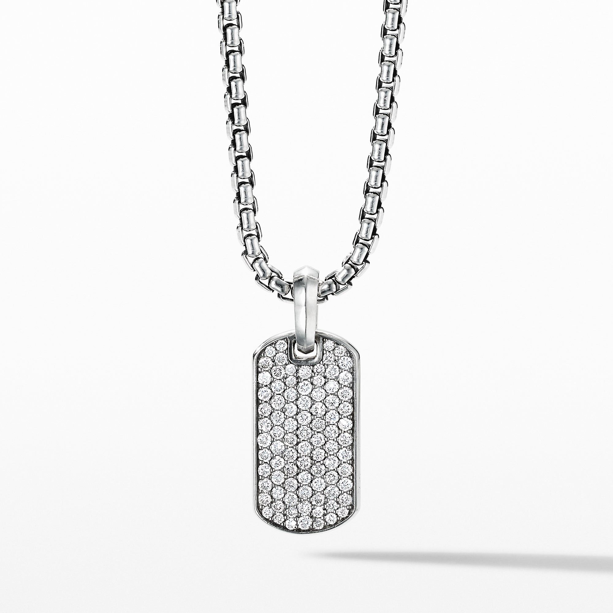 David Yurman o1w1db10526 D16644D Size:6/Pave Tag in Sterling Silver Size ONE SIZE - 1 Thumbnail