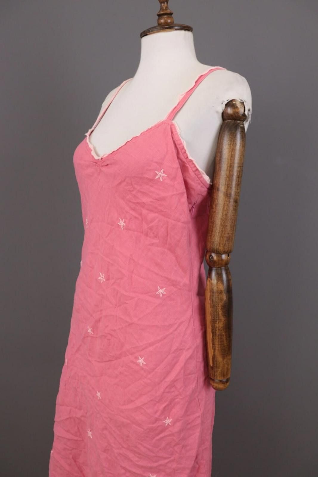 Designer Pachamama Pink Printed Spaghetti Linen Summer Dress Size 3 Size M / US 6-8 / IT 42-44 - 7 Thumbnail