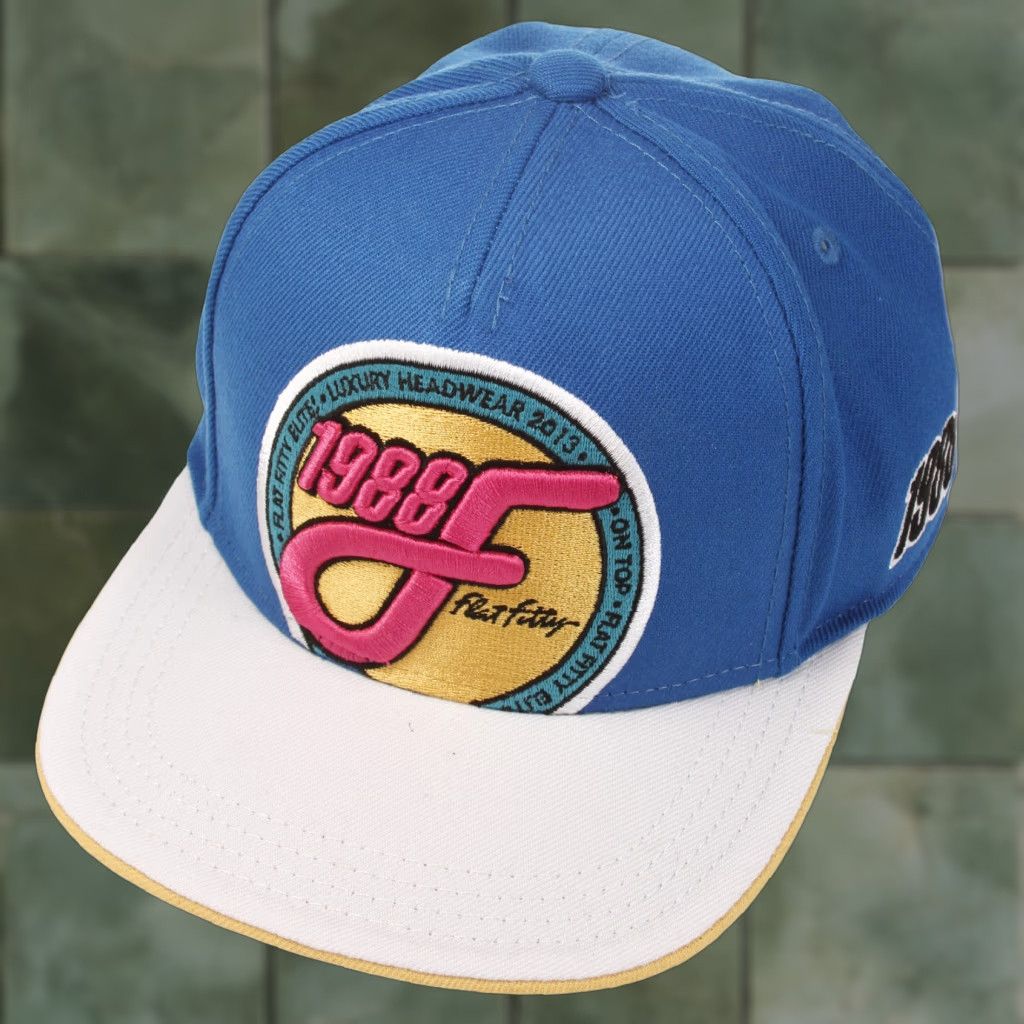Vintage Flat Fitty Retrocrest 88 Adjustable Snapback Baseball Cap Hat Blue Men One Size OSFA Size ONE SIZE - 1 Preview