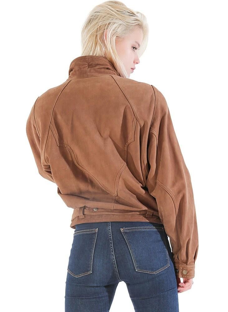 Designer VINTAGE Suede Jacket Circa 80s 90s PERFECTION 70s Vibe Brown Size M / US 6-8 / IT 42-44 - 2 Thumbnail