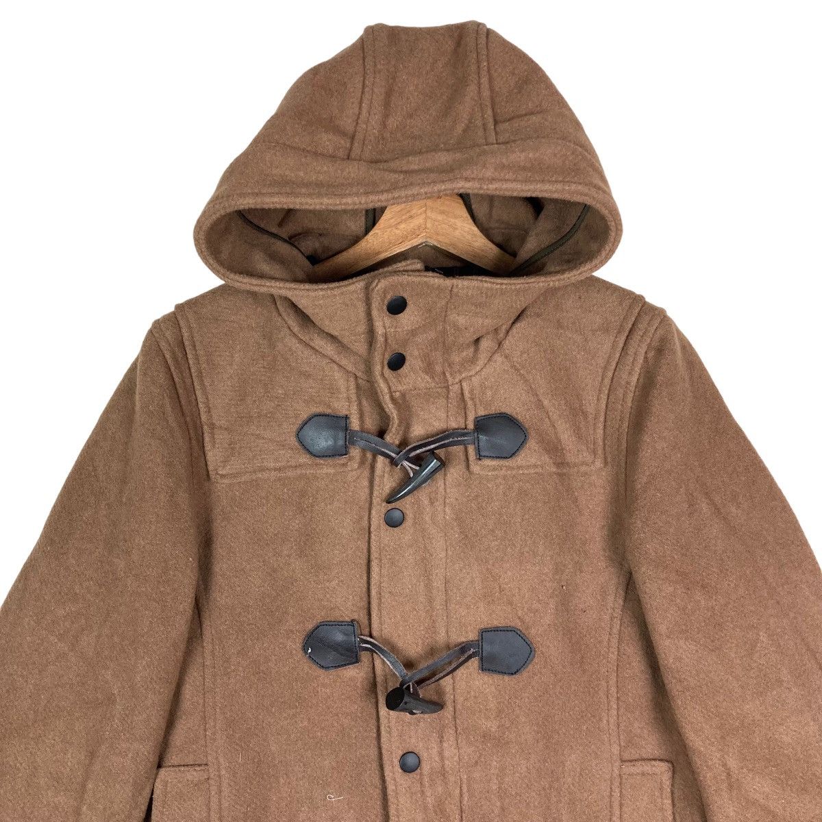 HARE Vintage Hare Toggle Snap Button Zipper Duffle Coat Hoodie Size US M / EU 48-50 / 2 - 2 Thumbnail
