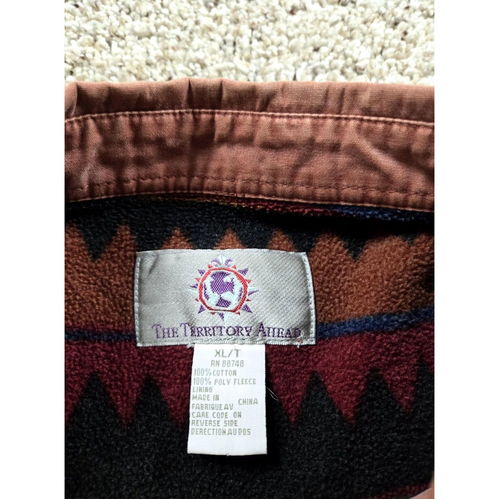 The Territory Ahead VINTAGE Territory Ahead Shirt Jacket XLT Red Canvas Blanket Lined Southwestern Jacket Coat Mens Size US XL / EU 56 / 4 - 6 Thumbnail
