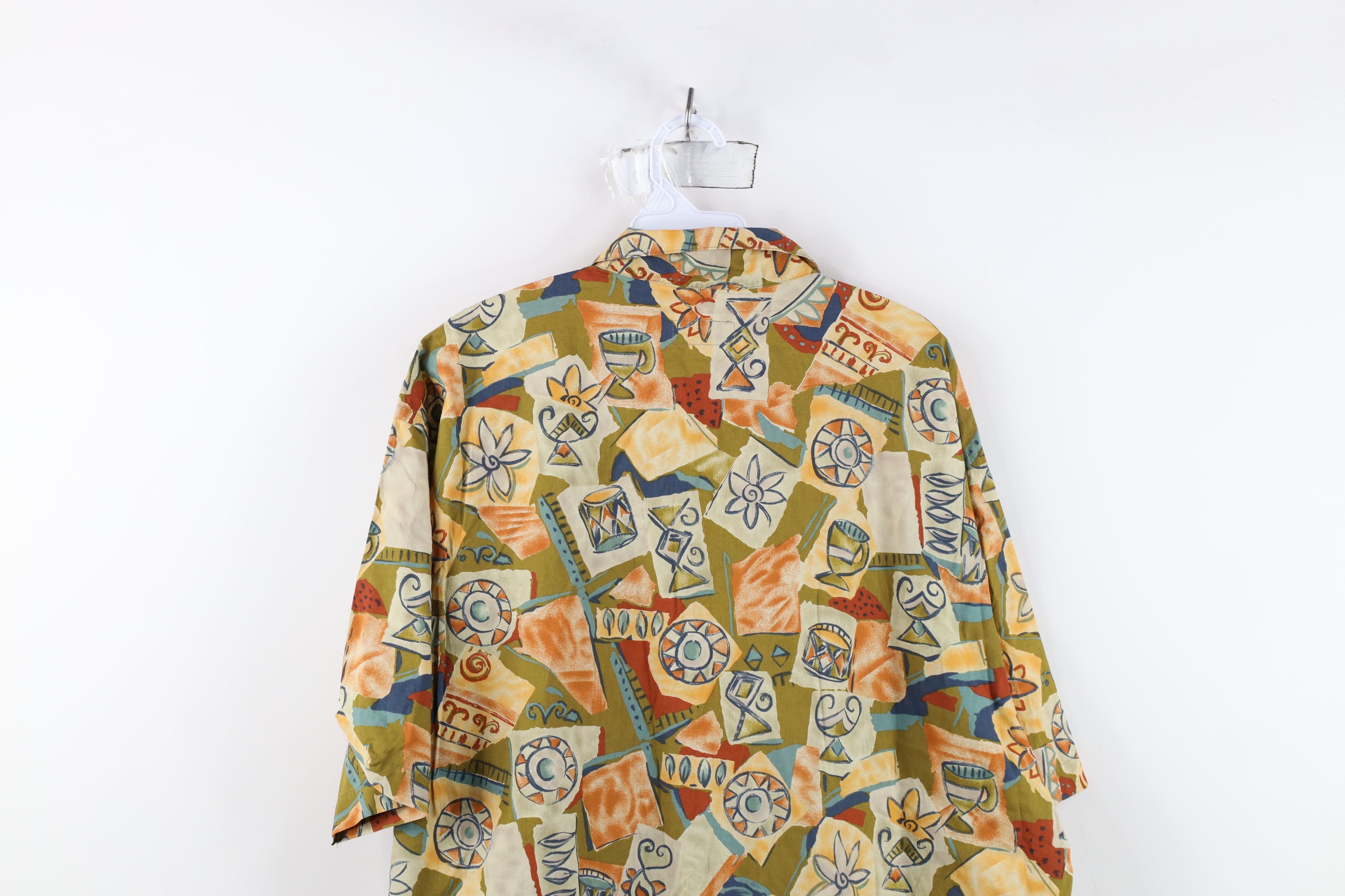 Vintage Vintage 90s Streetwear Flower Looped Collar Button Shirt Size US L / EU 52-54 / 3 - 10 Thumbnail