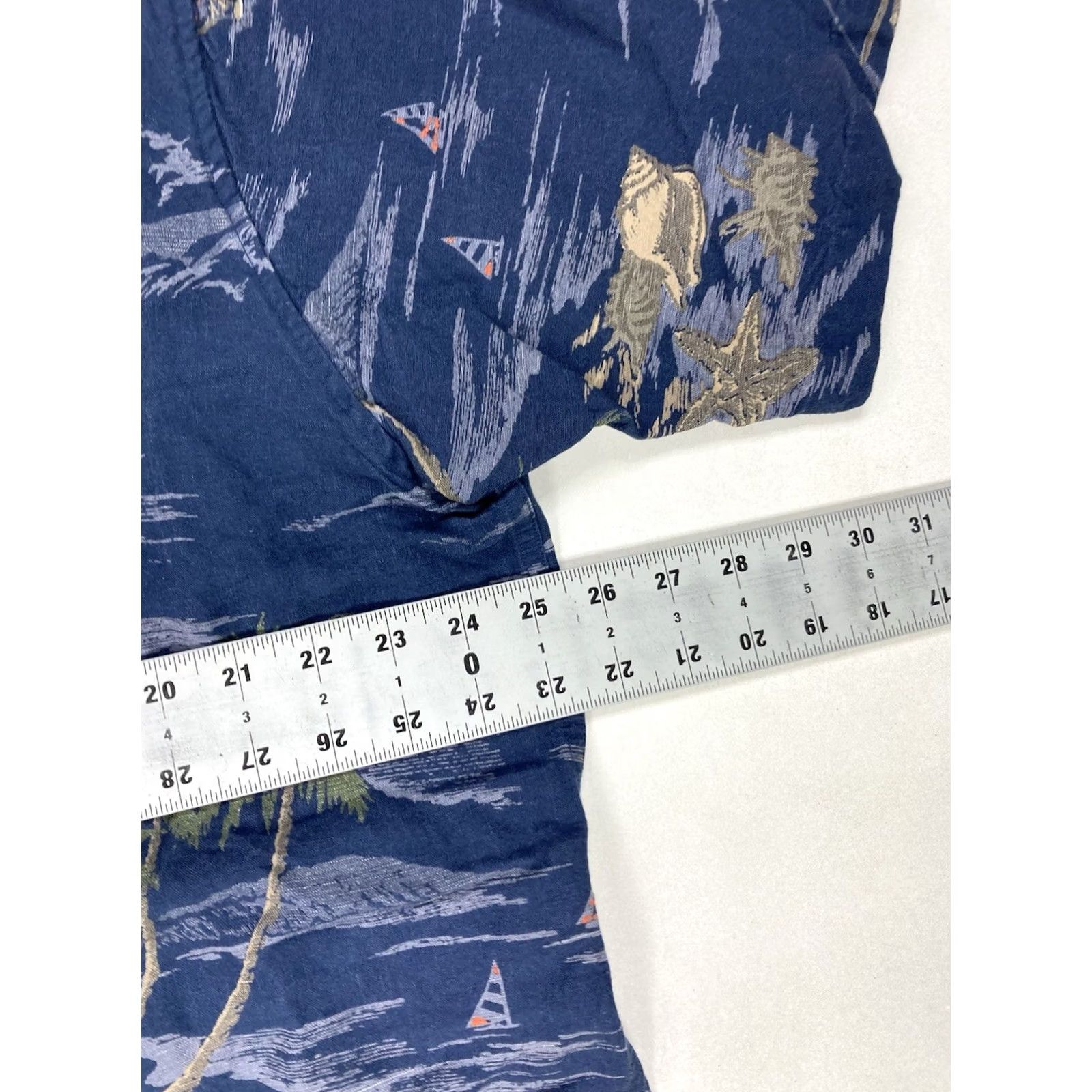 Nautica VINTAGE Nautica Shirt Men Large Short Sleeve Hawaii Linen Blend Aloha Palm Tree Print Button-Up Collared Size US L / EU 52-54 / 3 - 6 Thumbnail