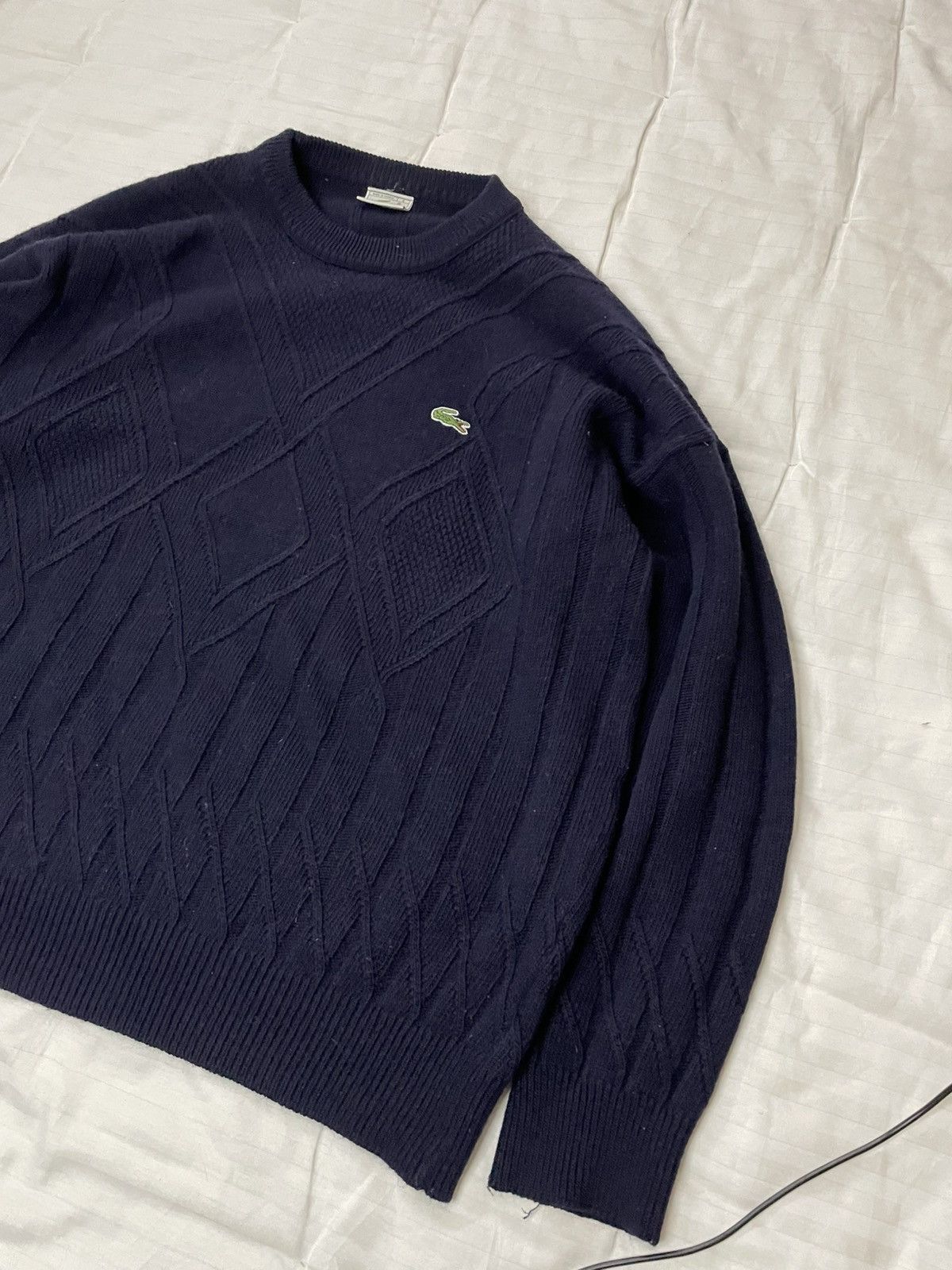Lacoste Vintage Rare Archive Lacoste Patterned Knight Sweater Size US XL / EU 56 / 4 - 2 Thumbnail