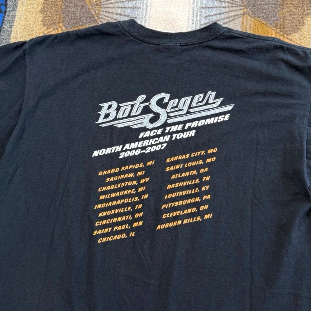 Anvil VINTAGE Bob Seger Face The Promise Concert Band T-Shirt Large Black Mens Short Sleeve Solid 2000s Rock Band Music Y2k Concert 2000-2009) Size US L / EU 52-54 / 3 - 5 Thumbnail