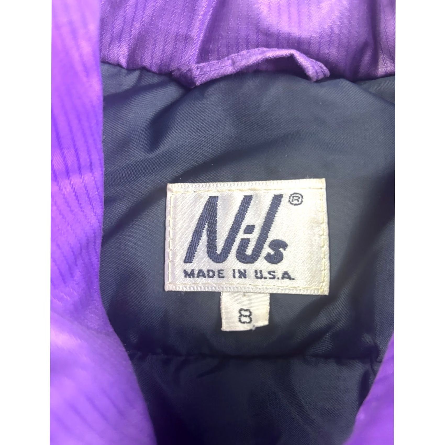 Vintage VINTAGE Nils Puffer Vest Women 8 Purple Striped Ski Insulated Quilt Lined Short Snap Zip Womens Size M / US 6-8 / IT 42-44 - 2 Thumbnail