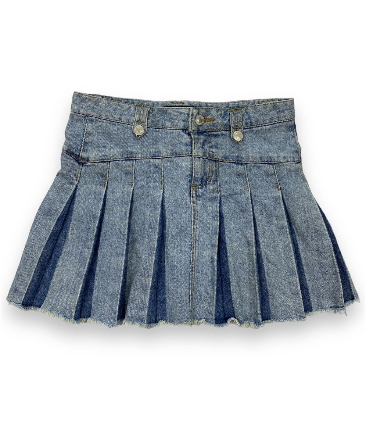 Le Grande Bleu (L.G.B.) U.T.D Distressed Pleated Jeans Skirt Size 28" / US 6 / IT 42 - 1 Thumbnail