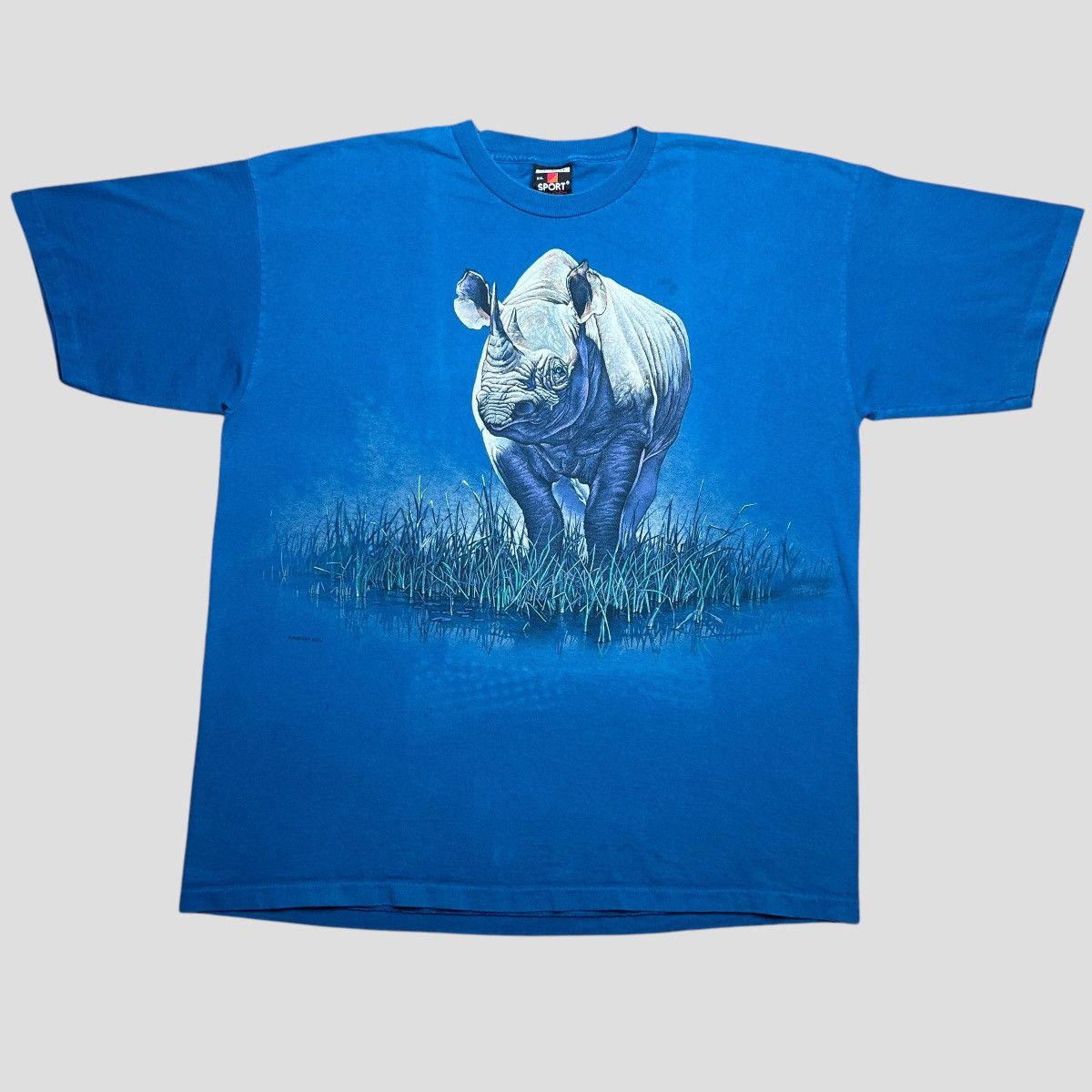 Habitat × Vintage Vintage 1990s Rhino Habitat Double Sided Nature Graphic Tee Size US XXL / EU 58 / 5 - 1 Thumbnail