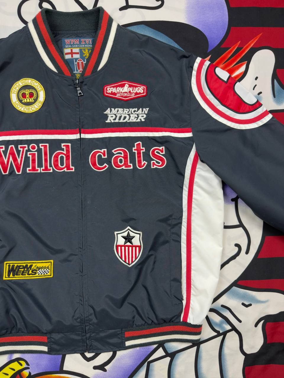 NASCAR Wild Cats 69 Lion club Streetwear Racing Light Jacket 90s Size US M / EU 48-50 / 2 - 4 Thumbnail
