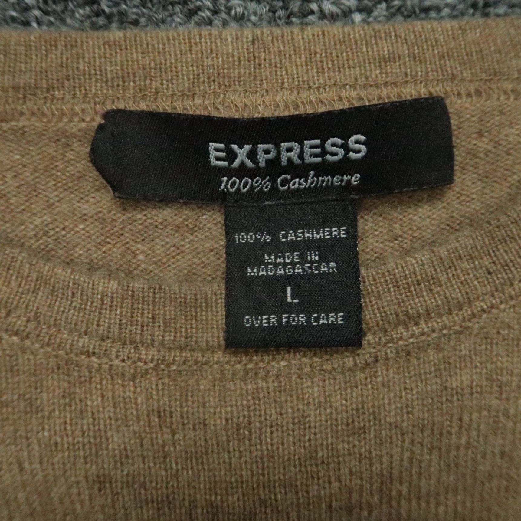 Express Express Sweater Mens Large Brown 100% Cashmere Crew Neck, Pullover, Knit, Regular Fit, Dry Clean Only, Vintage: No Size US L / EU 52-54 / 3 - 3 Thumbnail