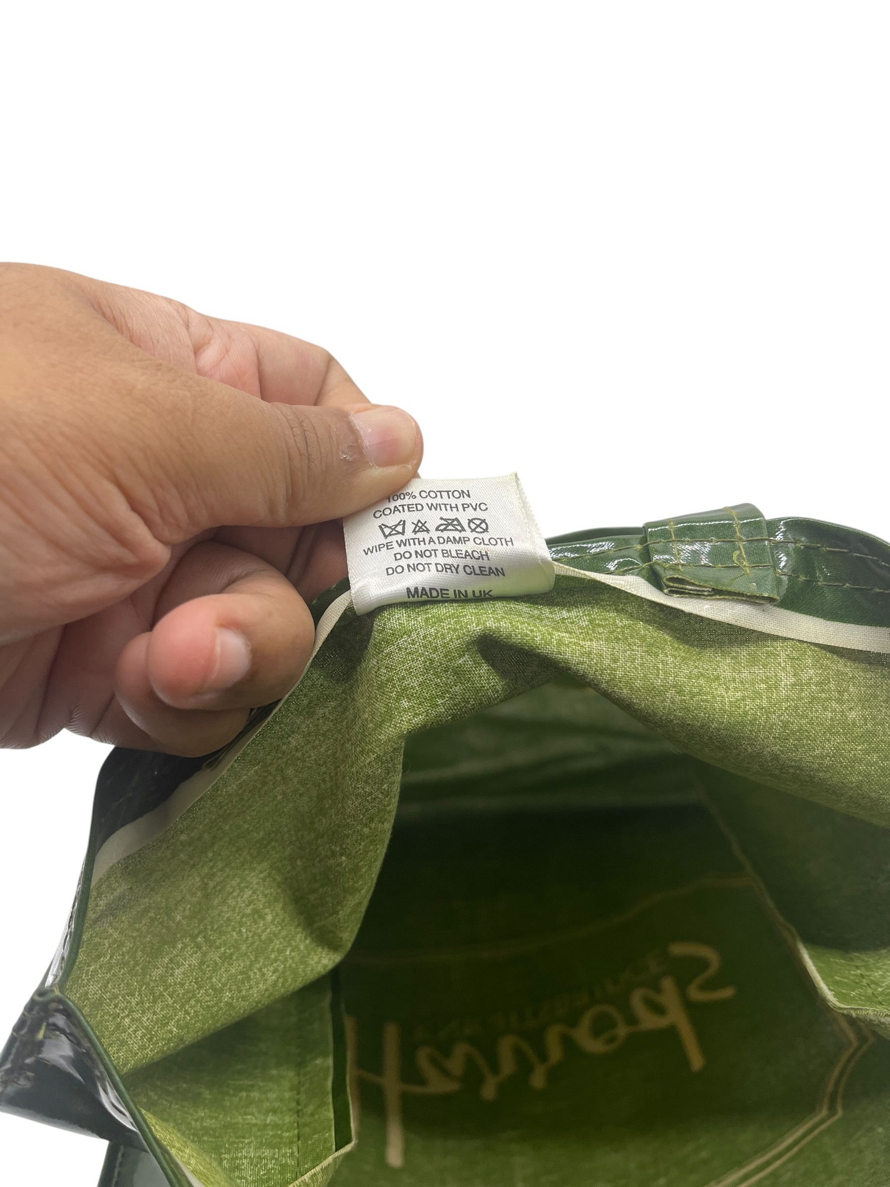 Harrods Vintage Harrods Knightsbridge Green PVC Vinyl Shopper Tote Size ONE SIZE - 11 Thumbnail