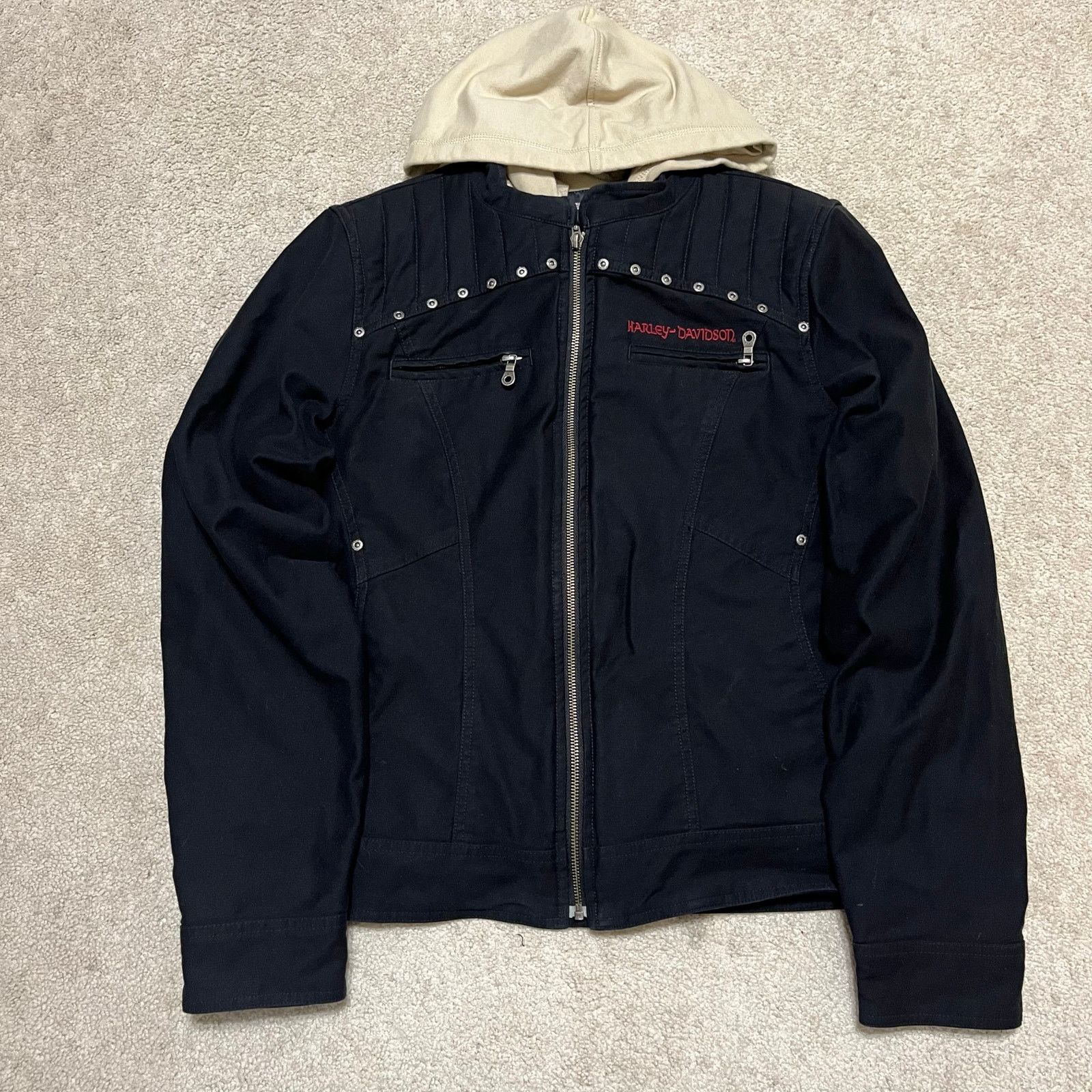 Harley Davidson Harley-Davidson Black Riding Jacket XL Detachable Tan Hoodie Size US XL / EU 56 / 4 - 2 Thumbnail
