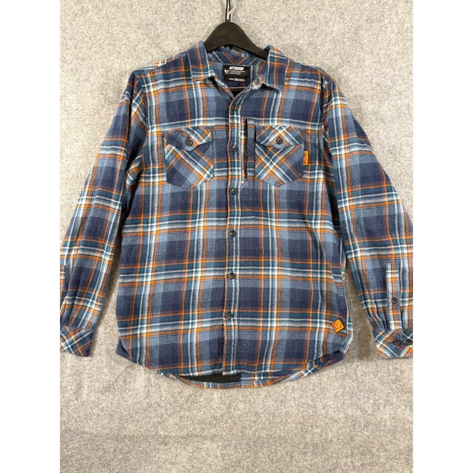 Vintage Off The Grid Shirt Mens L Blue Plaid Flannel Button-Up Destroyer Motor Driven Size US L / EU 52-54 / 3 - 3 Thumbnail