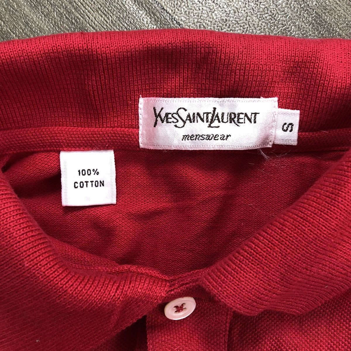 Vintage × Yves Saint Laurent Vintage Yves Saint Laurent Pour Homme YSL Red Polo Shirt Size US S / EU 44-46 / 1 - 5 Thumbnail