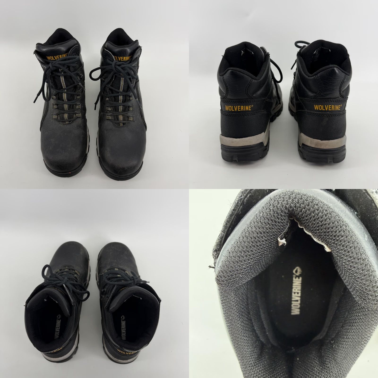Vintage Wolverine CarbonMAX Boots Mens 8 M Black Waterproof Workwear Outdoor Leather Rubber Sole Ankle Lace Up Slip Resistant 3 lb 3.7 oz Safety Toe Size US 8 / EU 41 - 9 Thumbnail