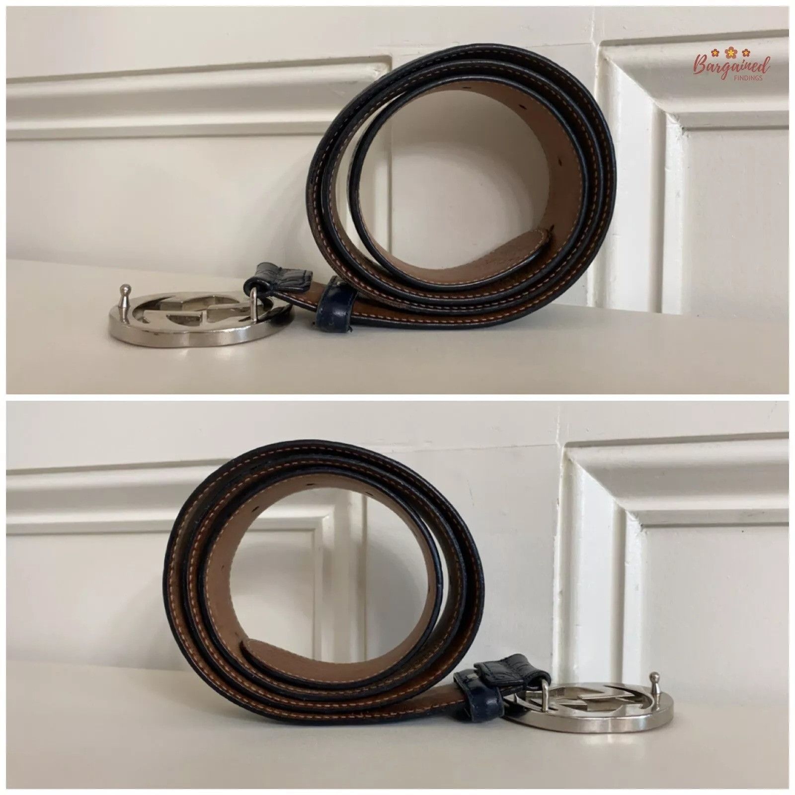 Gucci Gucci Guccissima Leather Silver Interlocking G Buckle Belt Size 32 - 5 Thumbnail