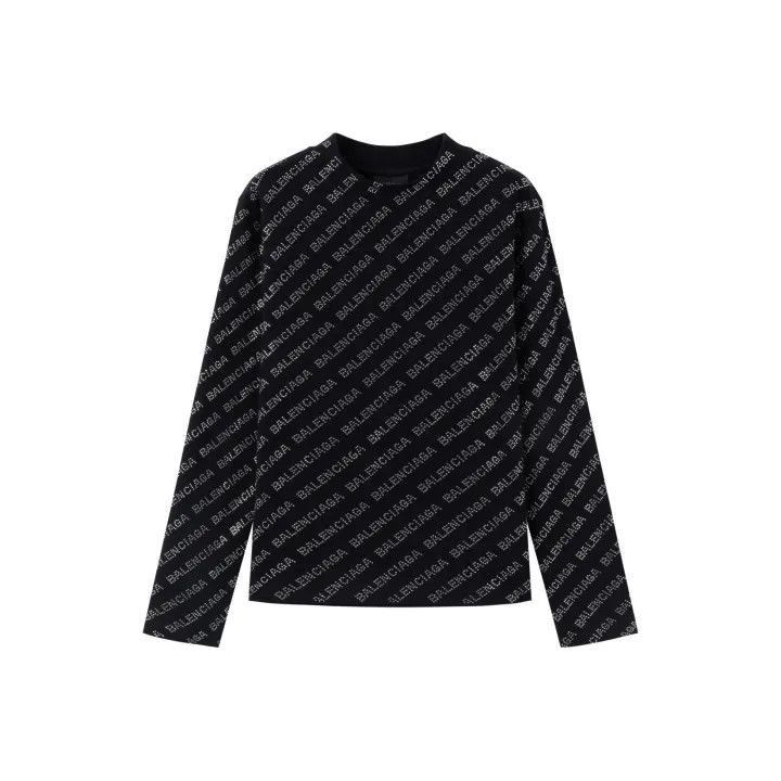 Balenciaga Balenciaga Balenciaga Black Logo Long Sleeve TShirt -2507 Size US S / EU 44-46 / 1 - 1 Thumbnail