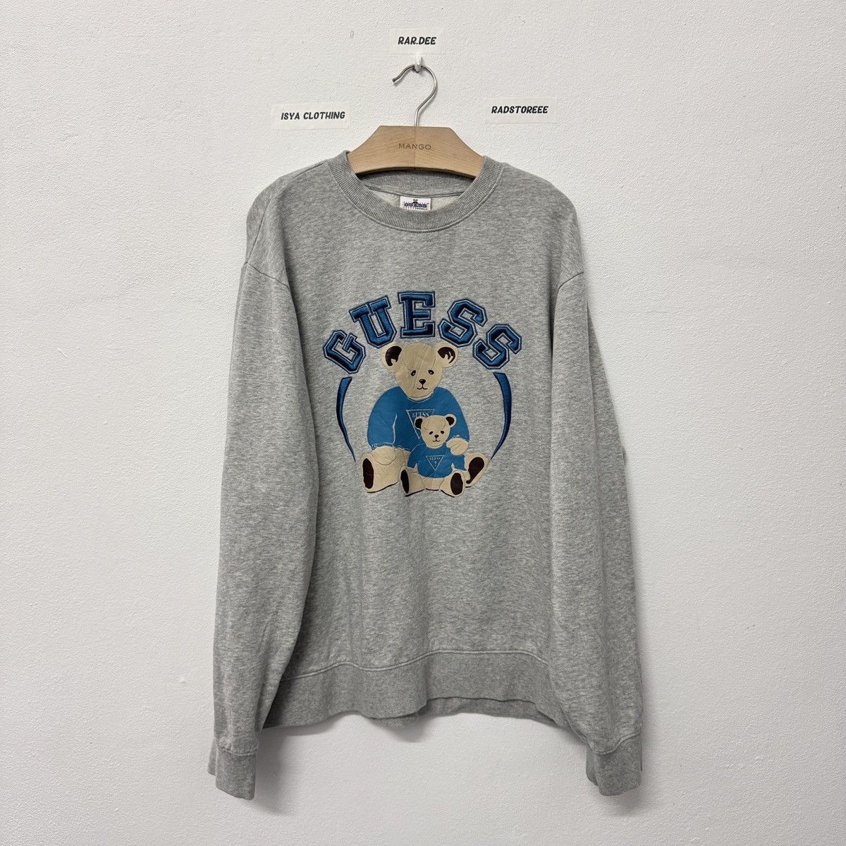 Guess Guess bear embroidery spellout sweatshirt Size US XL / EU 56 / 4 - 1 Thumbnail