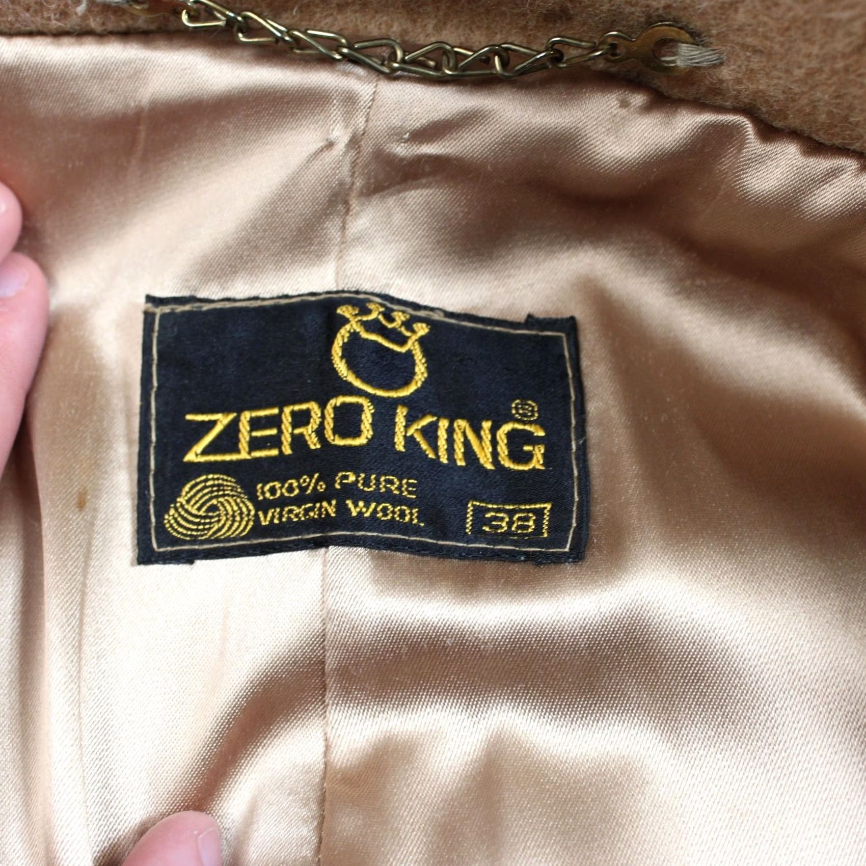 Doublet VINTAGE Zero King Coat Men 38 Beige Wool Trench Belted Double Breasted Wool Coat Long Classic Winter 80s Mens Size US XXS / EU 40 - 3 Thumbnail