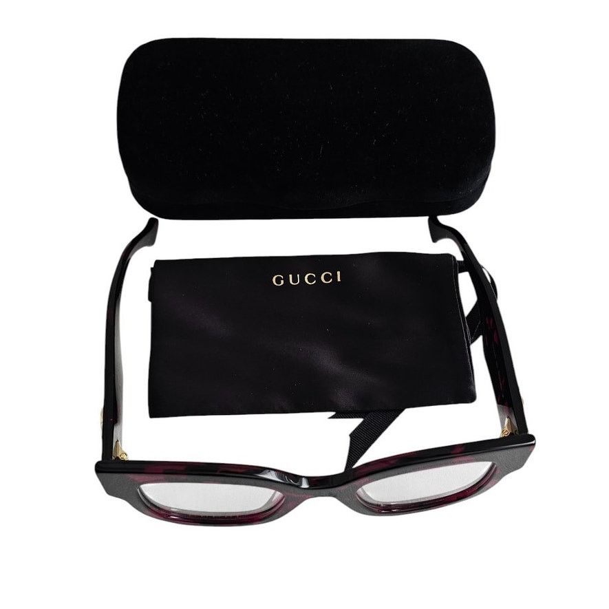Gucci Gucci GG1423O cat-eye eyeglasses in a fuchsia havana color Size ONE SIZE - 3 Thumbnail