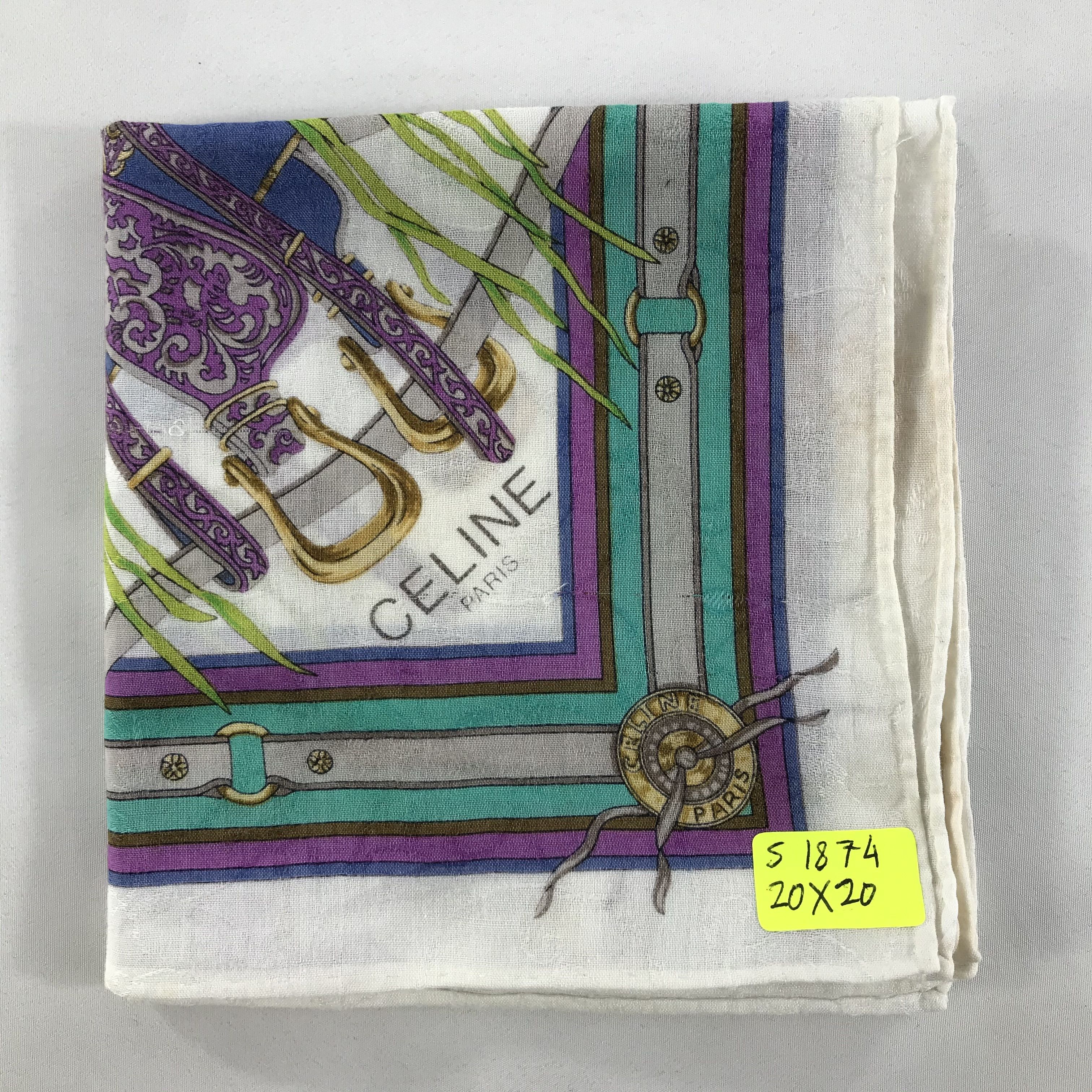 Celine × Vintage Celine Bandana / Handkerchief / Neckerchief - S1874 Size ONE SIZE - 8 Thumbnail
