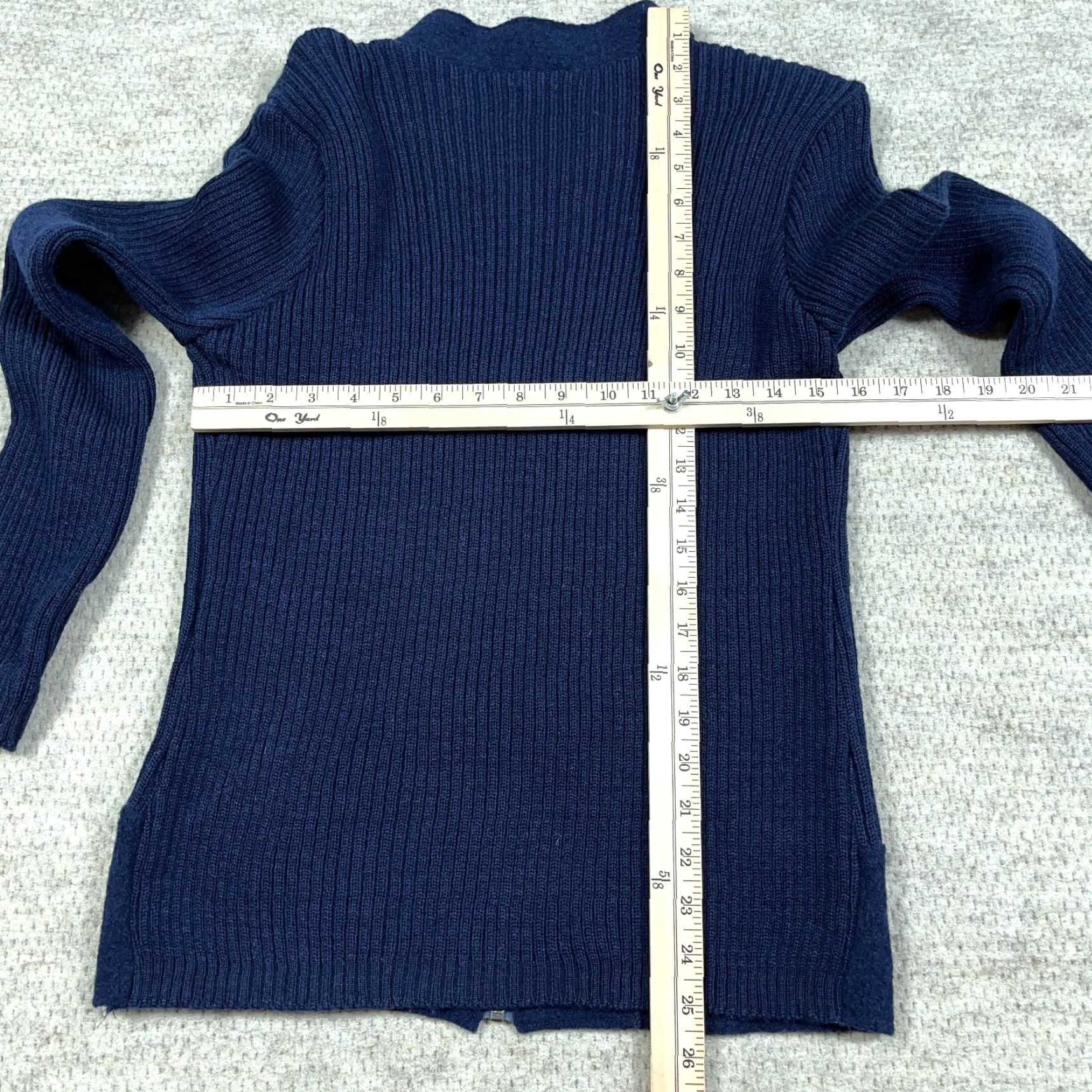 Orvis Orvis Cardigan Wool Knit Full Zip Navy Blue Women Medium Mock Neck Casual Fall Winter All Seasons Regular Knit Style Size M / US 6-8 / IT 42-44 - 6 Thumbnail