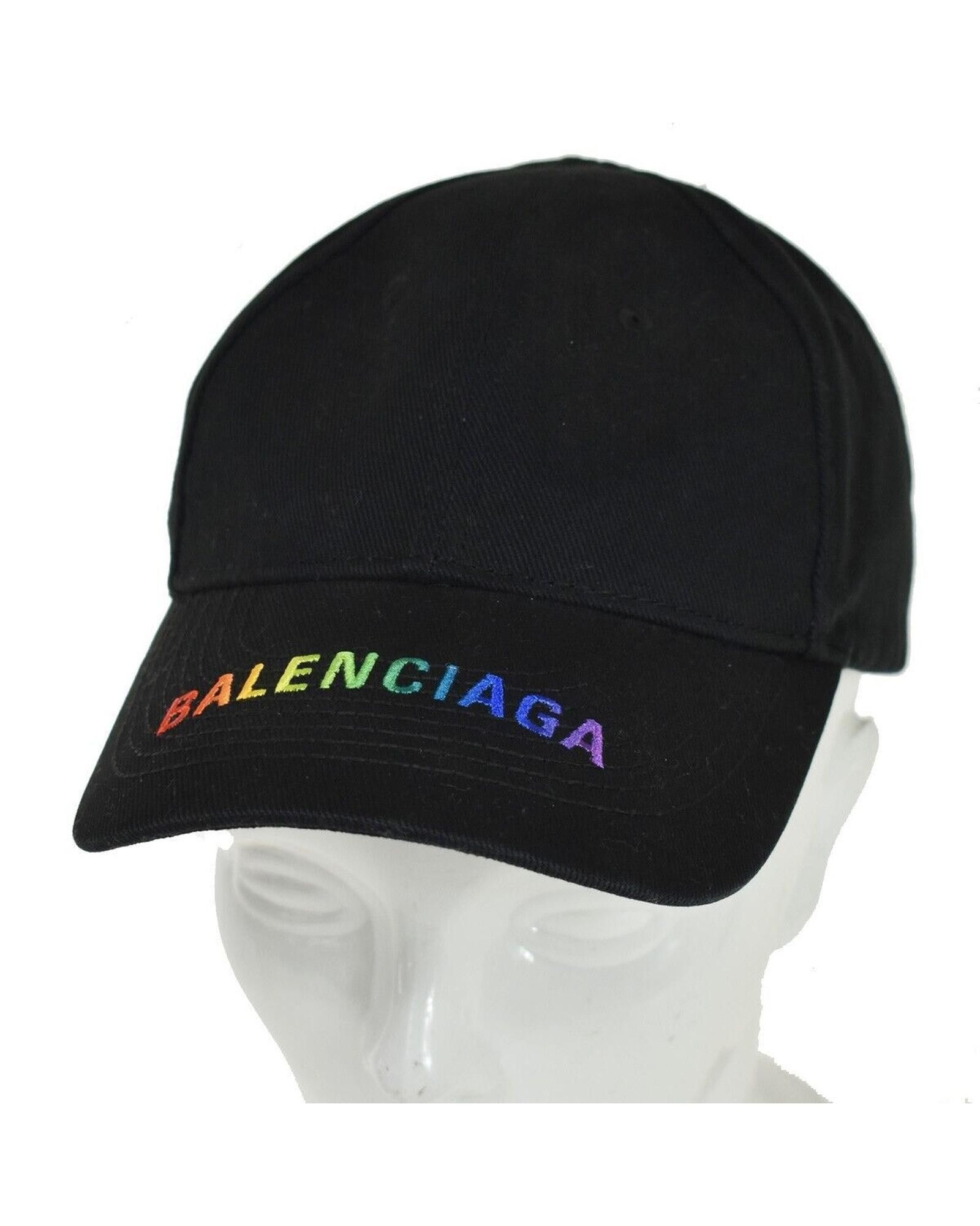 image of Balenciaga Canvas Cap With Urban Chic Style in Black, Women's