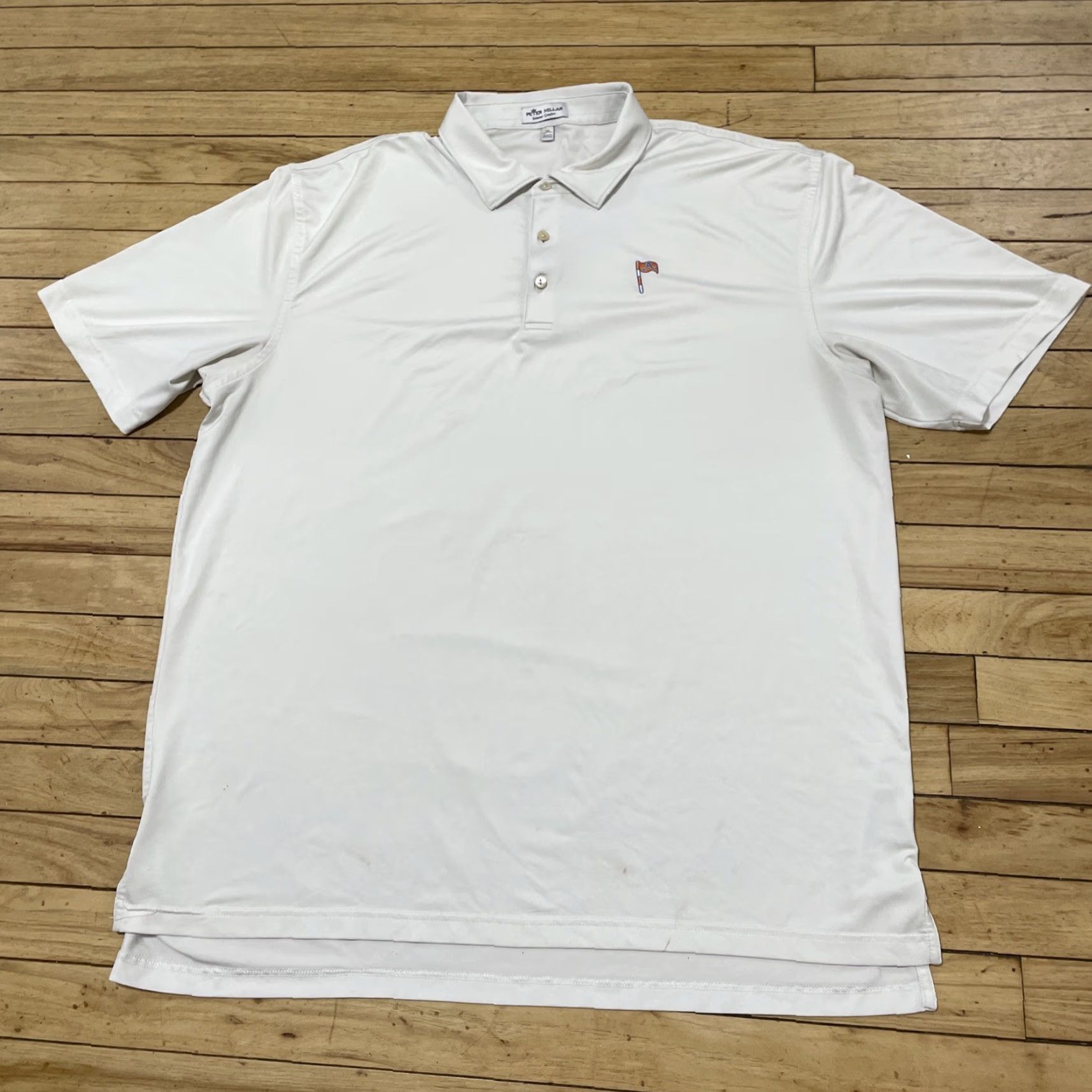Peter Millar VINTAGE Peter Millar Summer Comfort Polo Shirt Men XL White A Golf Flag Logo Golfer Rare Size US XL / EU 56 / 4 - 3 Thumbnail