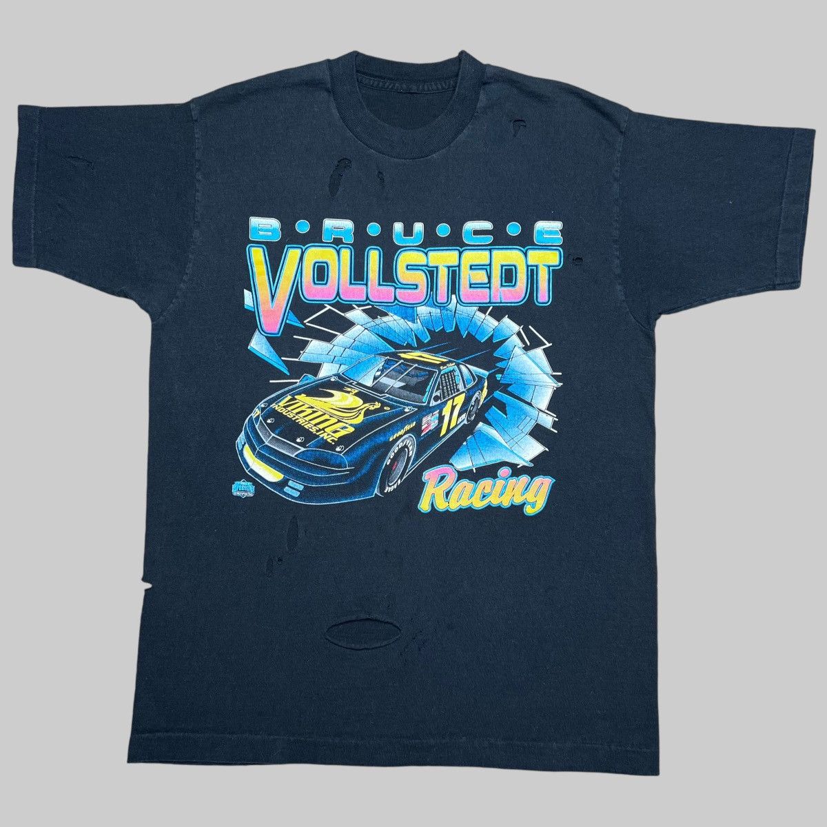 NASCAR × Vintage Vintage 1990s Bruce Vollstedt Racing Car Nascar Graphic Tee Size US L / EU 52-54 / 3 - 1 Thumbnail