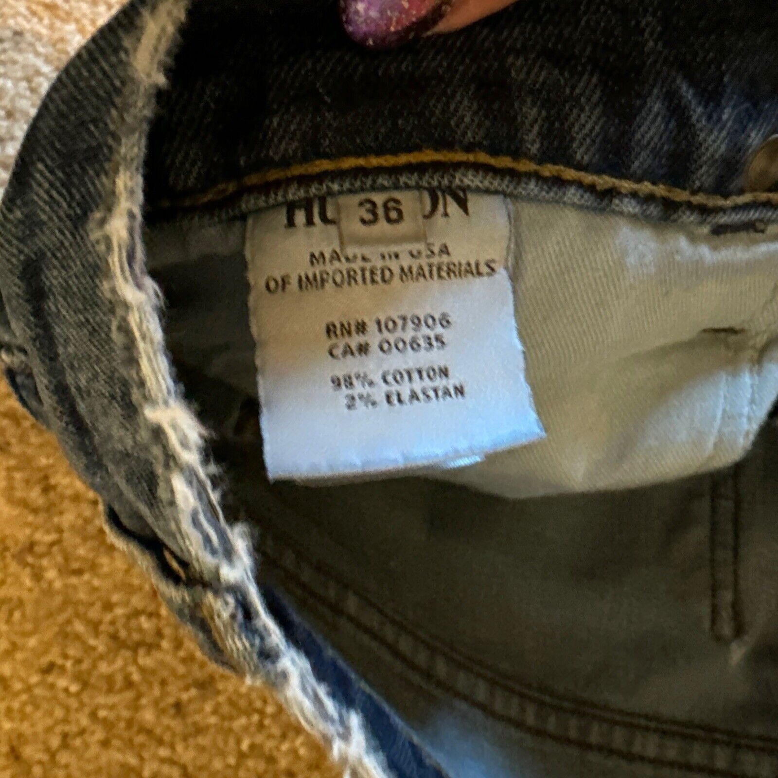 Hudson Hudson Blake Slim Straight Distressed Jeans, 36, Button Fly Size US 36 / EU 52 - 3 Thumbnail