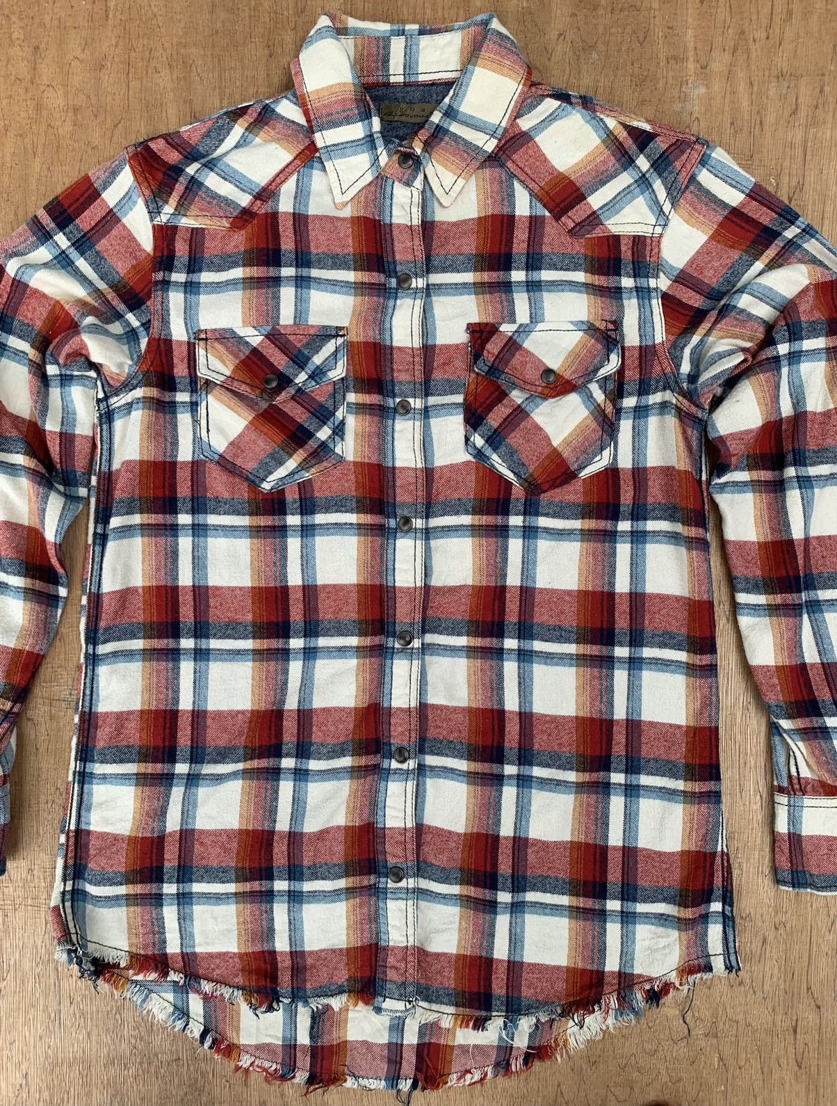 If Six Was Nine Rare Goa Snap Buttons Plaid Tartan Flannel Shirt Size US M / EU 48-50 / 2 - 11 Thumbnail