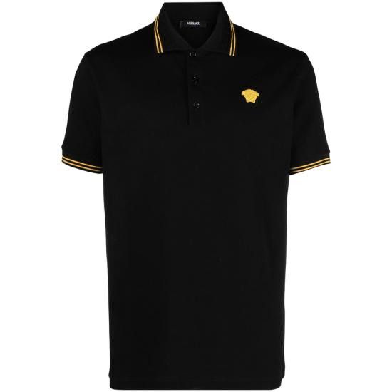 Versace VERSACE Men Polo Shirts 1A09860 1013910 1B000 BLACK Size US L / EU 52-54 / 3 - 1 Thumbnail