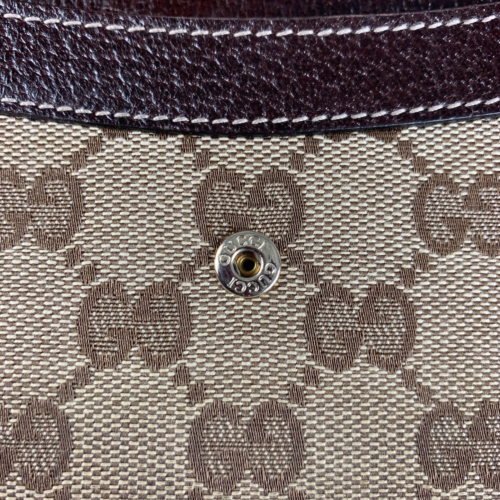 Gucci GUCCI Walet Brown Beige Monogram Canvas Leather Size ONE SIZE - 6 Thumbnail