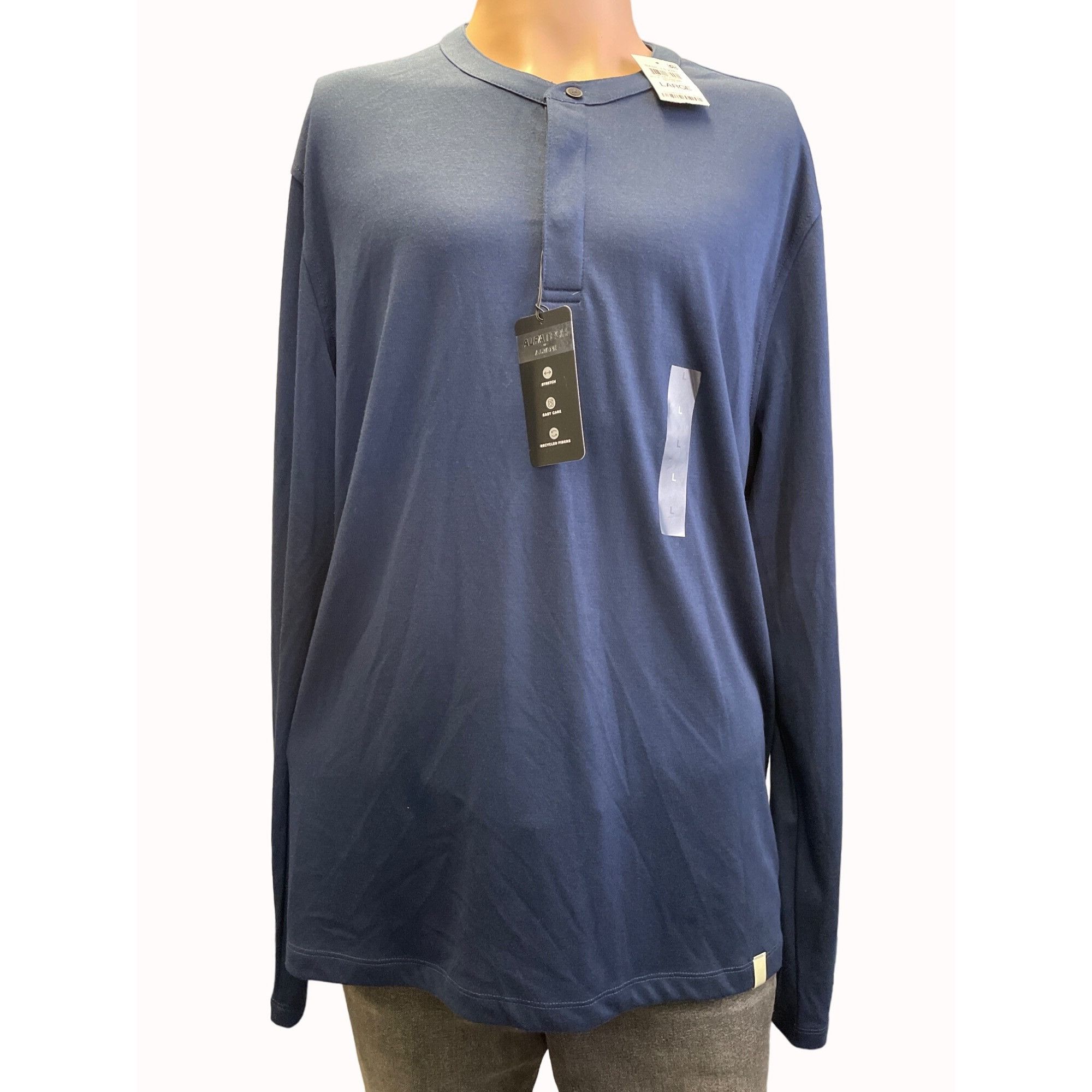 Alfani Alfani Mens Navy Blue Long Sleeve Basic Knit Shirt SIze L SK Size US L / EU 52-54 / 3 - 1 Thumbnail