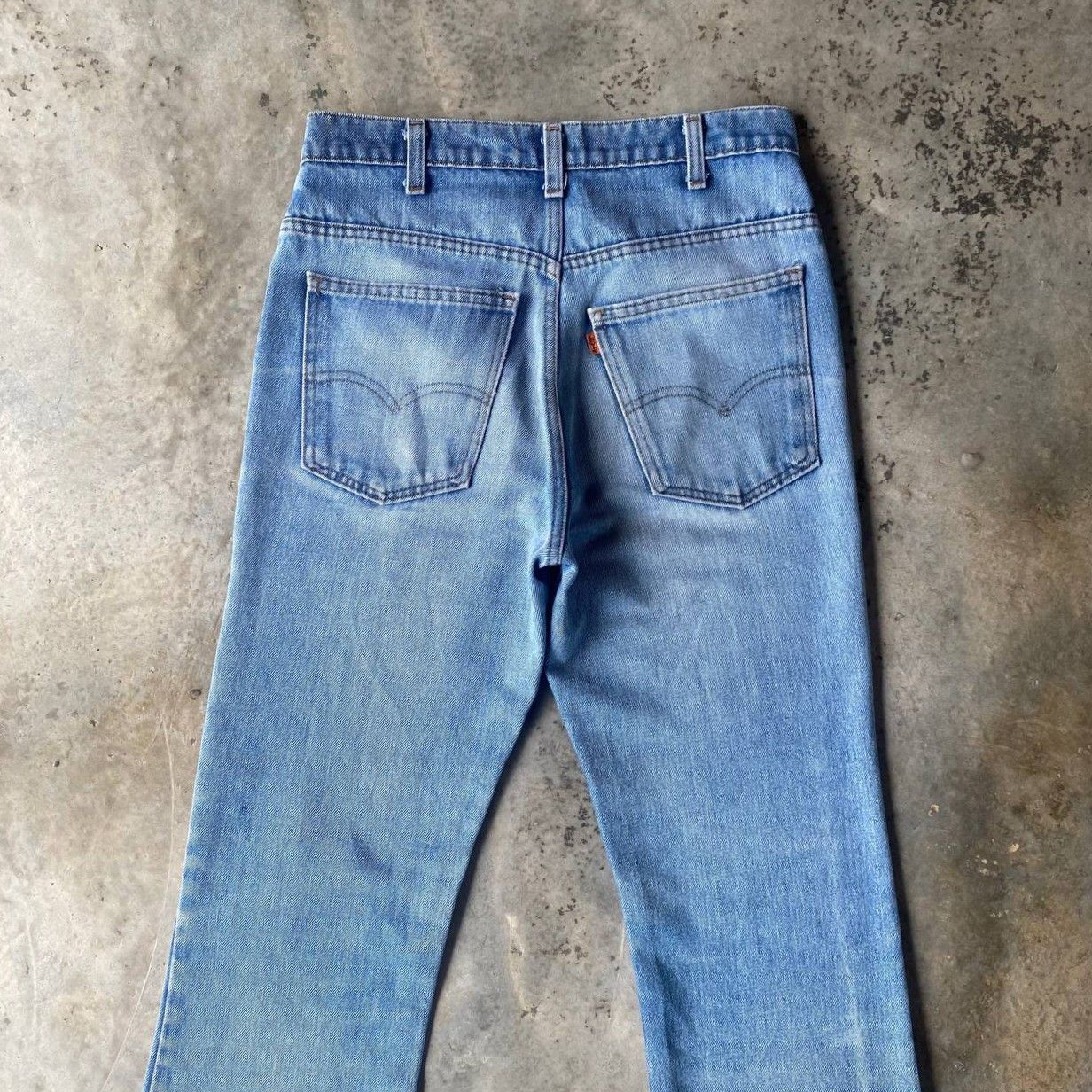 Levi's Vintage Clothing RARE 1970S LEVIS 646 ORANGE TAG FLARED BLUE WASH FRAYED HEM Size US 30 / EU 46 - 13 Thumbnail